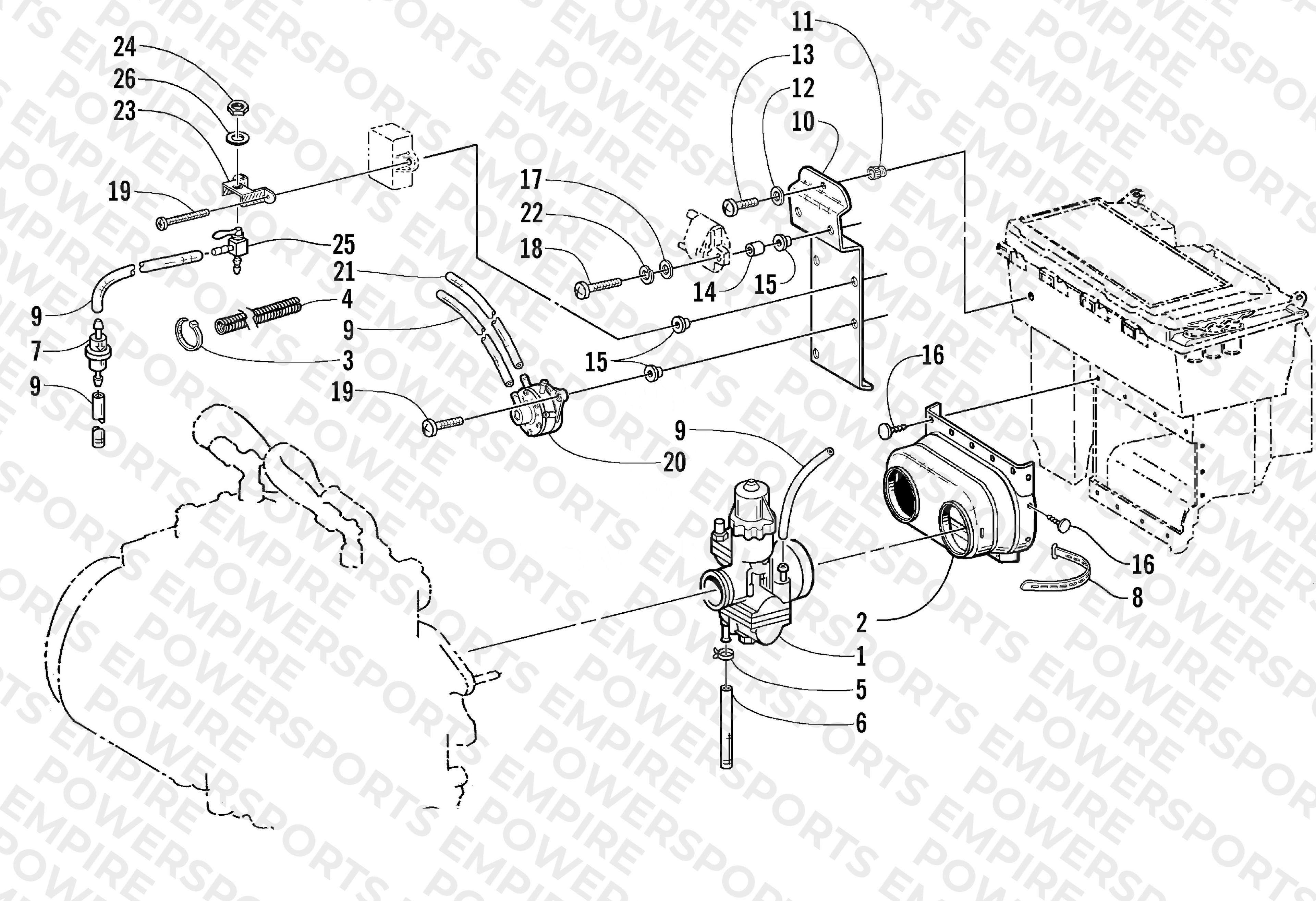 CARBURETOR AND FUEL PUMP ASSEMBLY