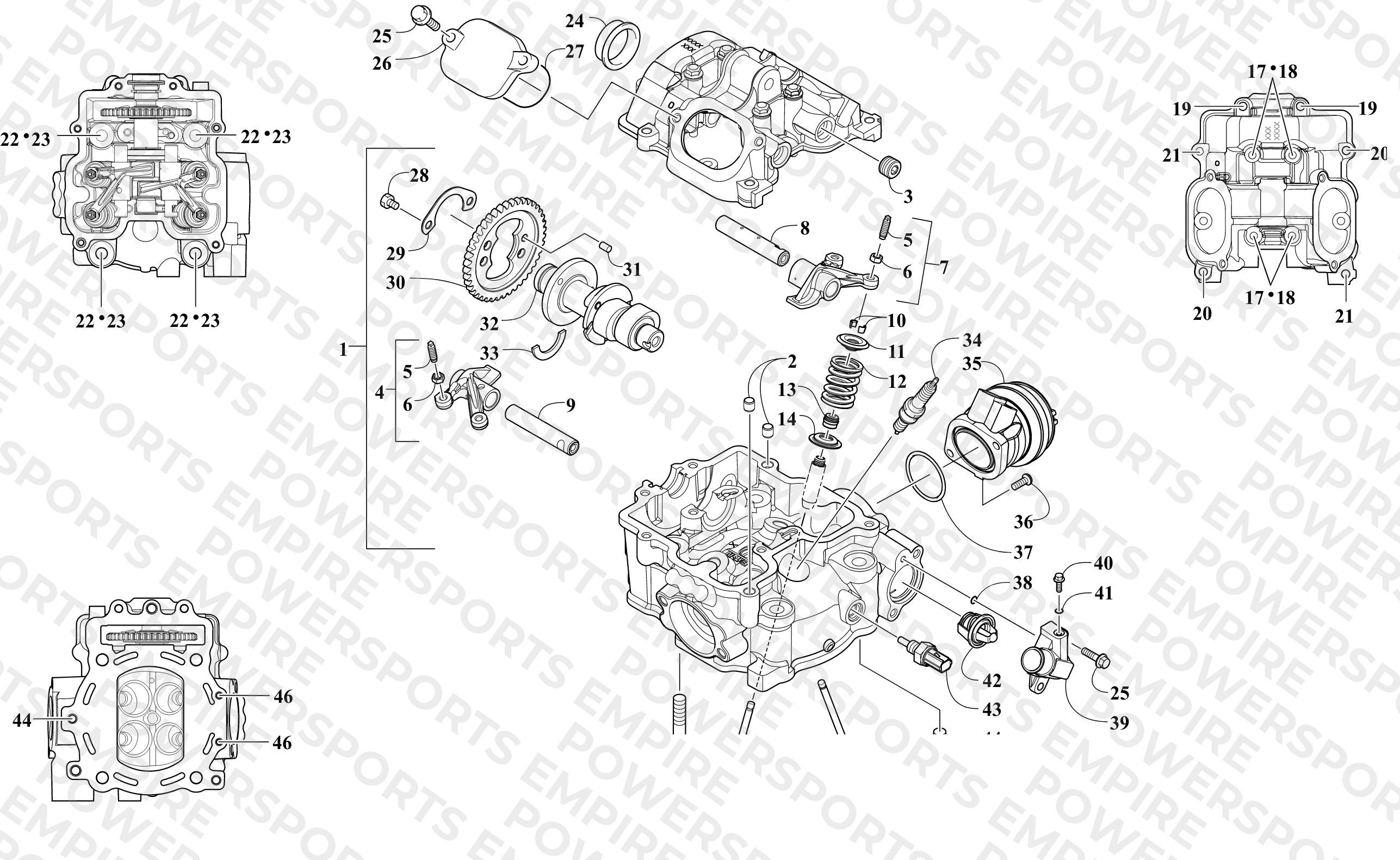 CYLINDER HEAD AND CAMSHAFT/VALVE ASSEMBLY