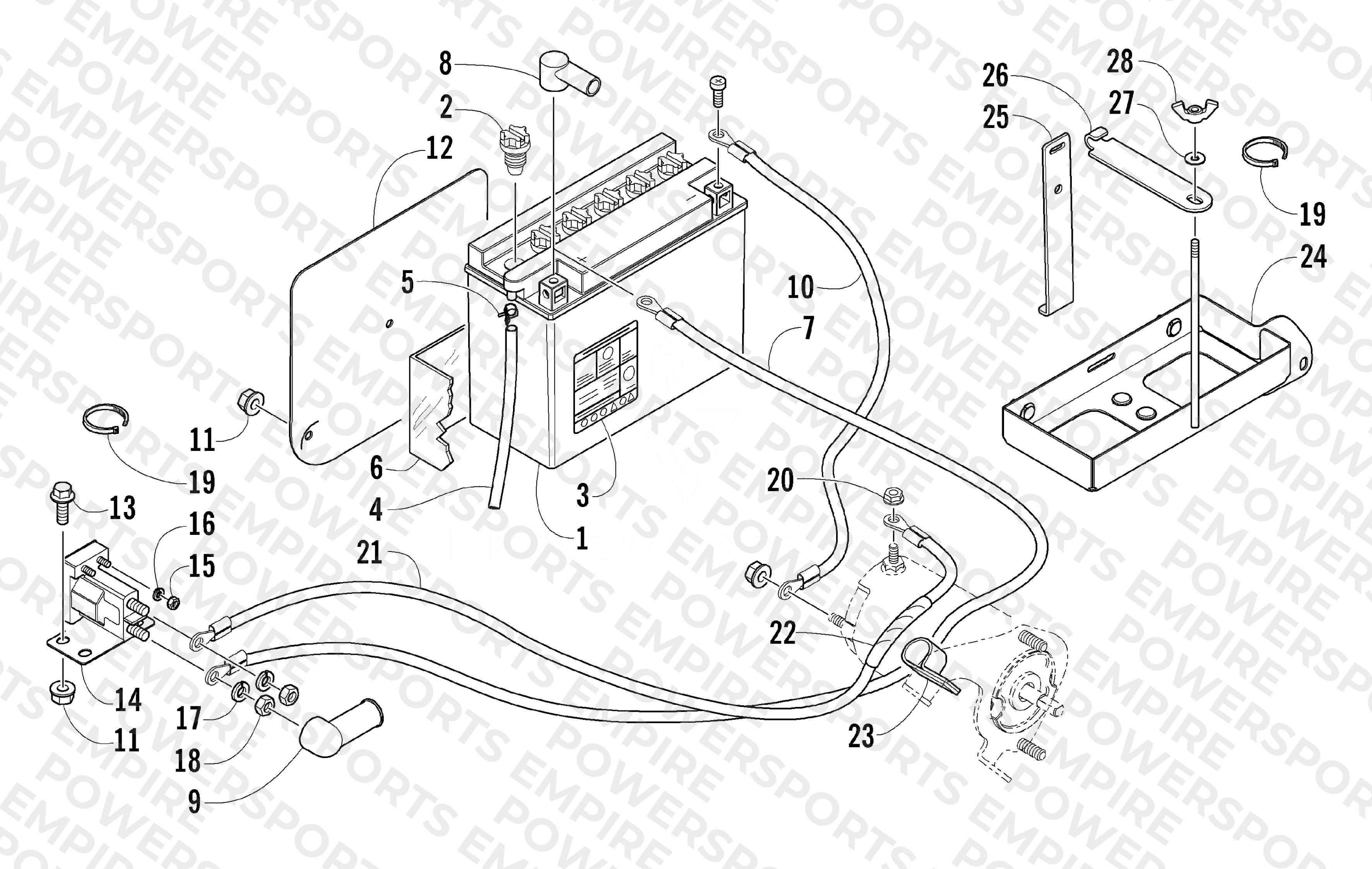BATTERY, SOLENOID, AND CABLES