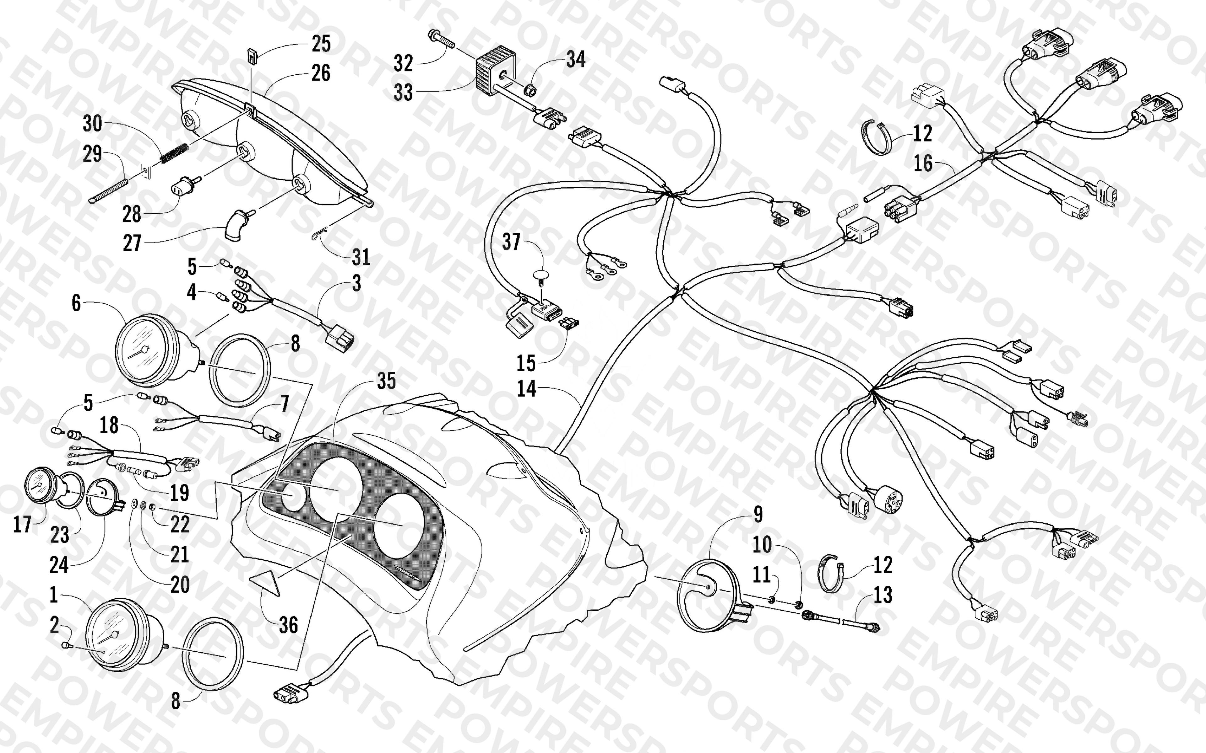 HEADLIGHT, INSTRUMENTS, AND WIRING ASSEMBLIES