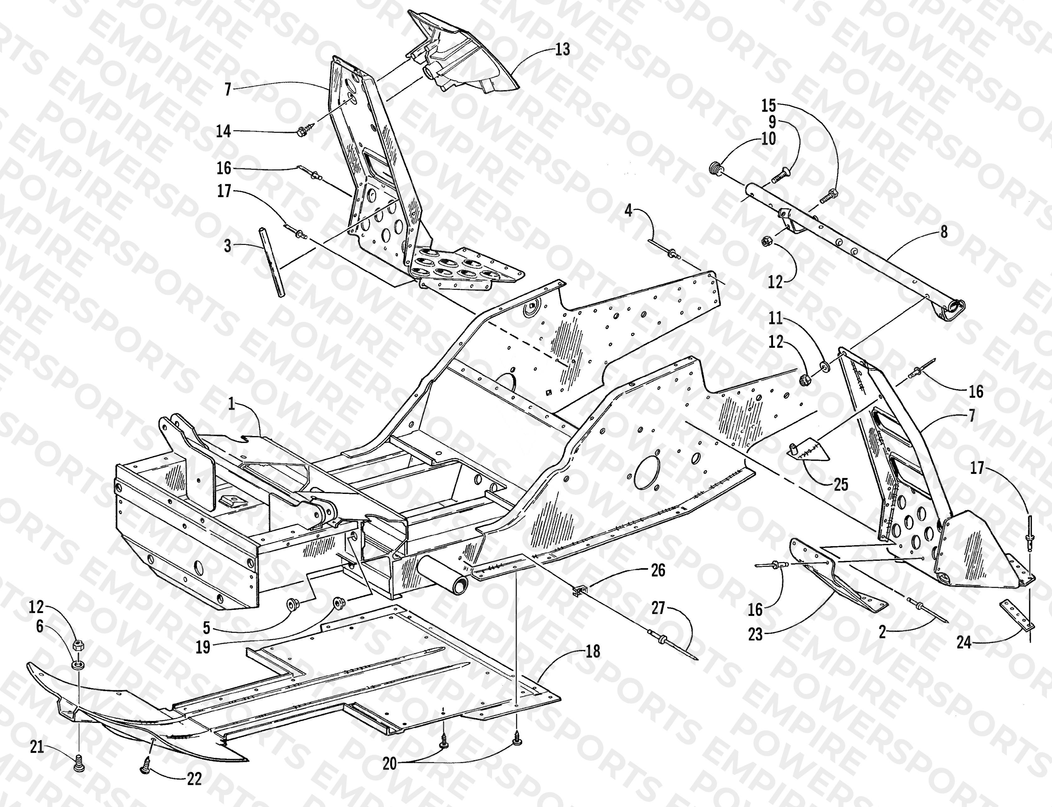 FRONT FRAME AND FOOTREST ASSEMBLY