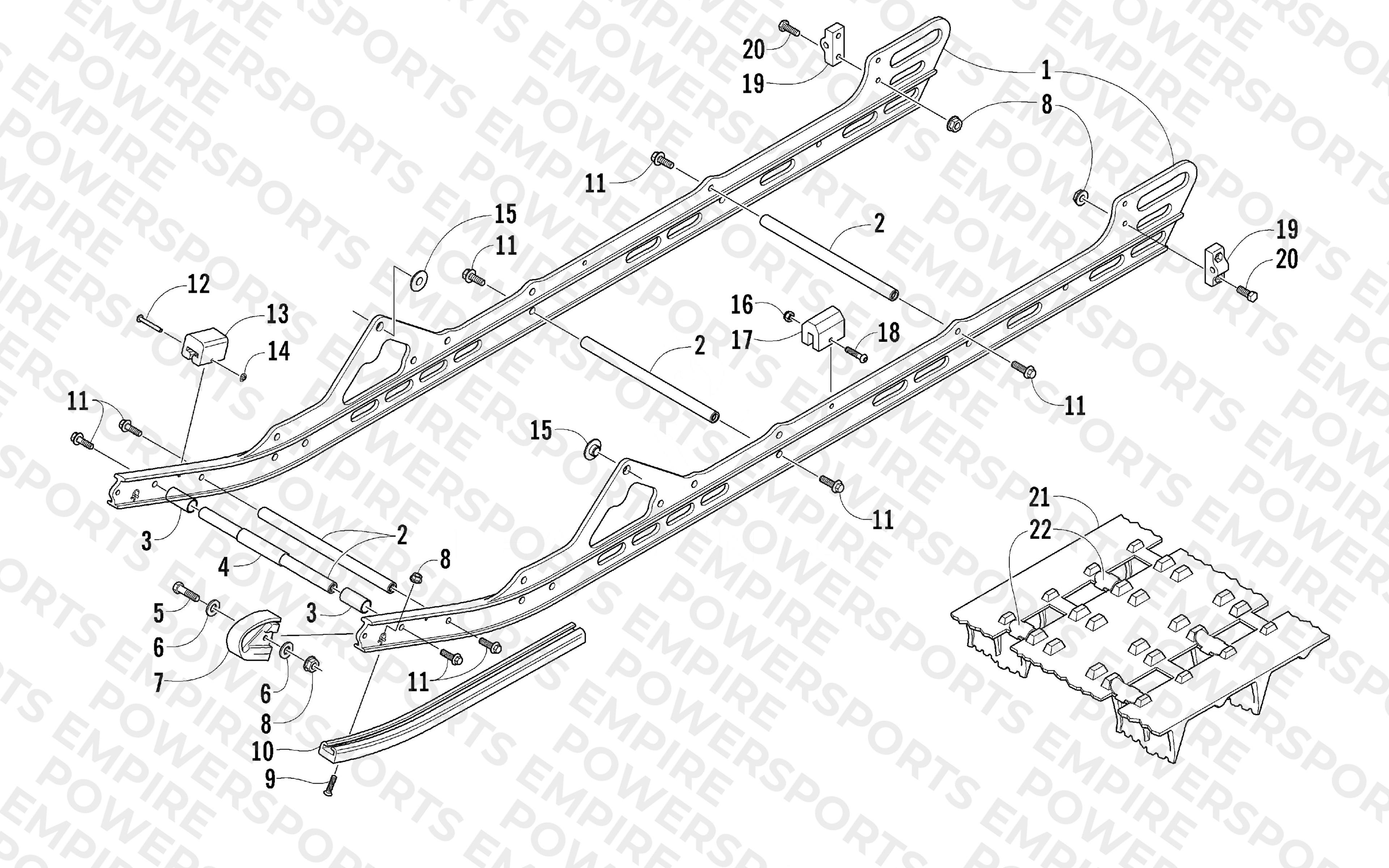 SLIDE RAILS AND TRACK ASSEMBLY