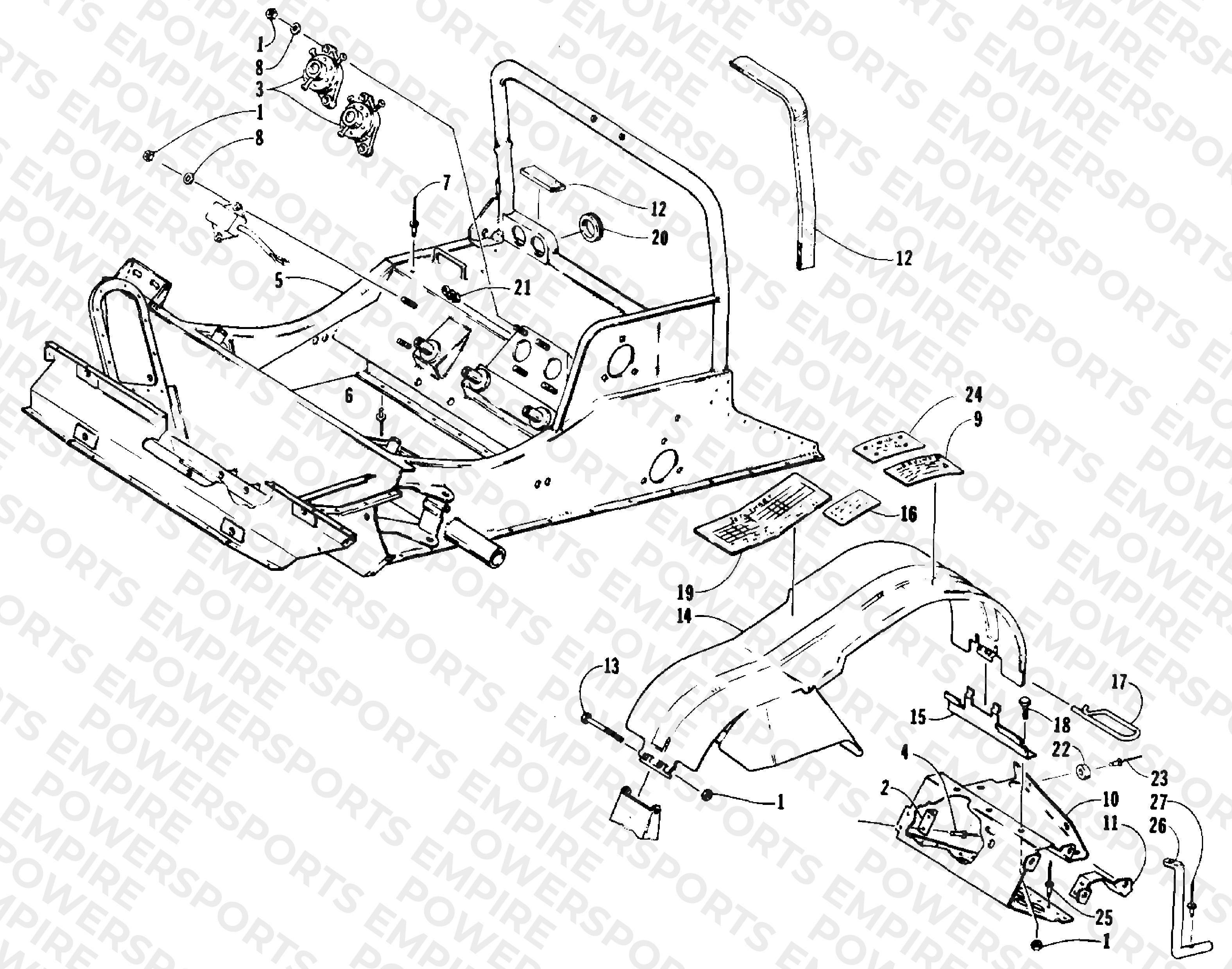 FRONT FRAME AND FOOTREST ASSEMBLY