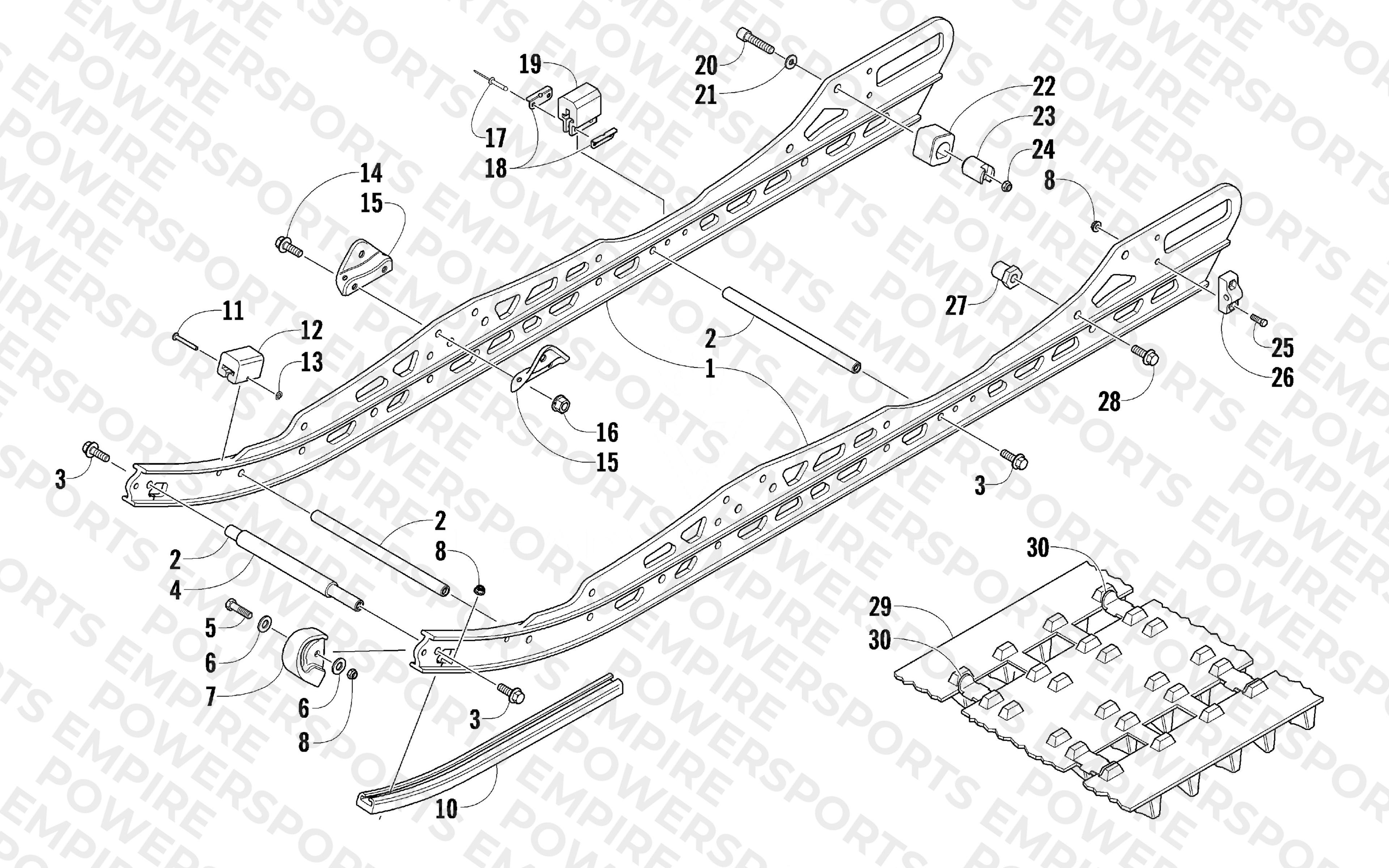 SLIDE RAIL AND TRACK ASSEMBLY