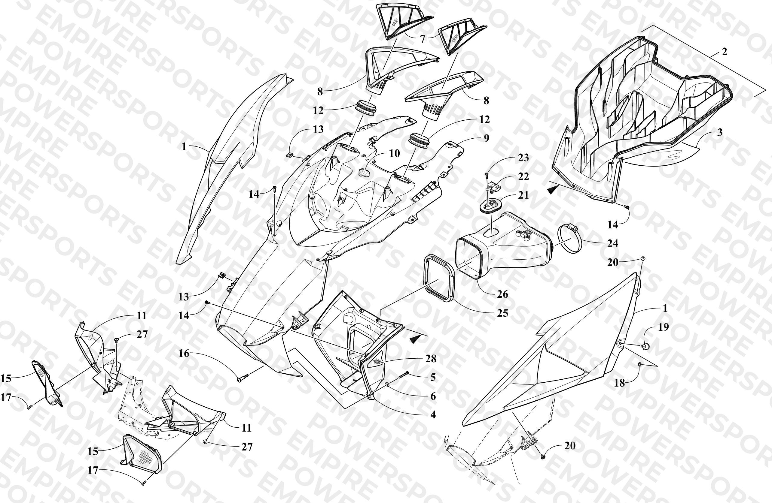 HOOD AND AIR INTAKE ASSEMBLY