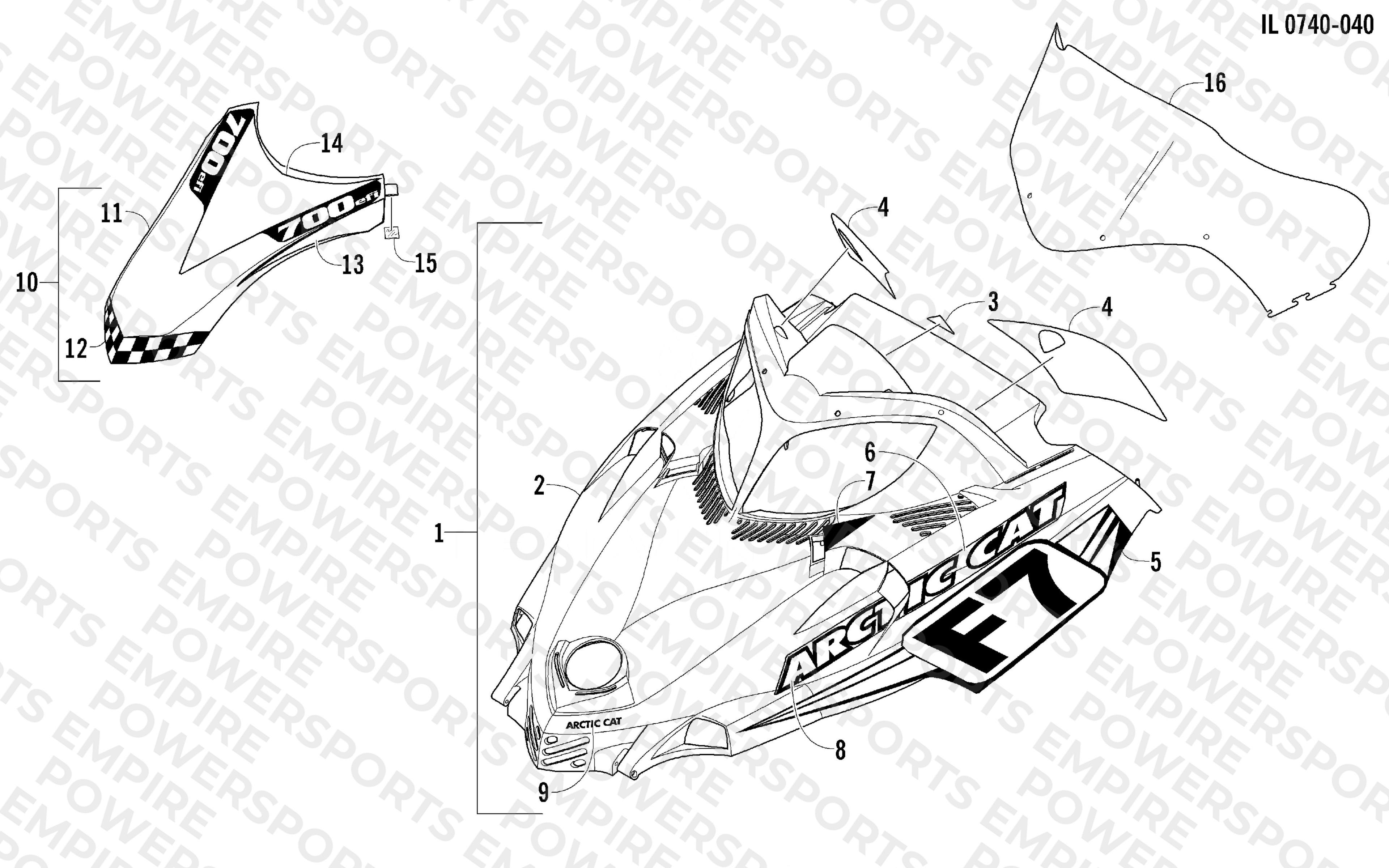 HOOD AND WINDSHIELD ASSEMBLY