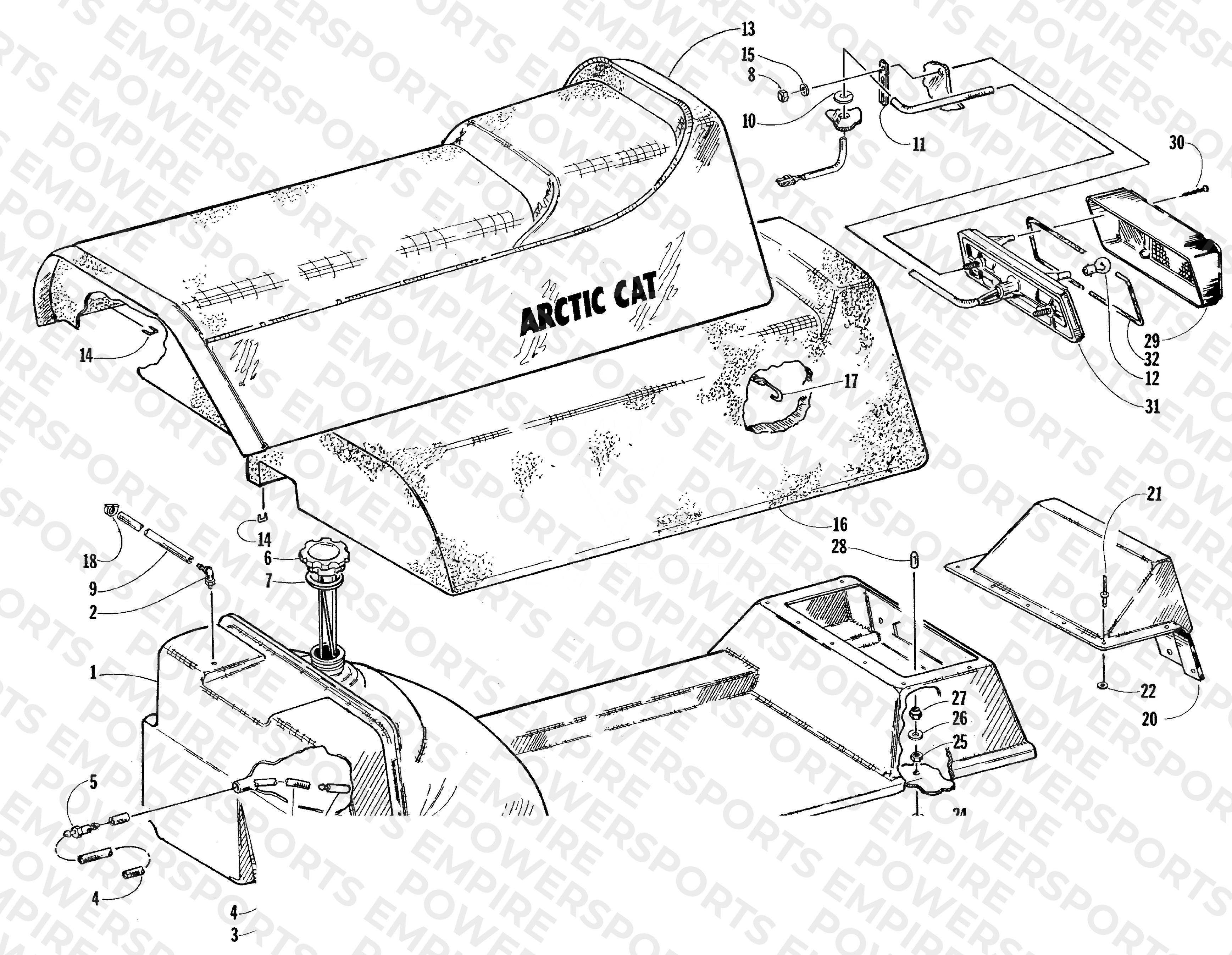 GAS TANK AND SEAT ASSEMBLIES