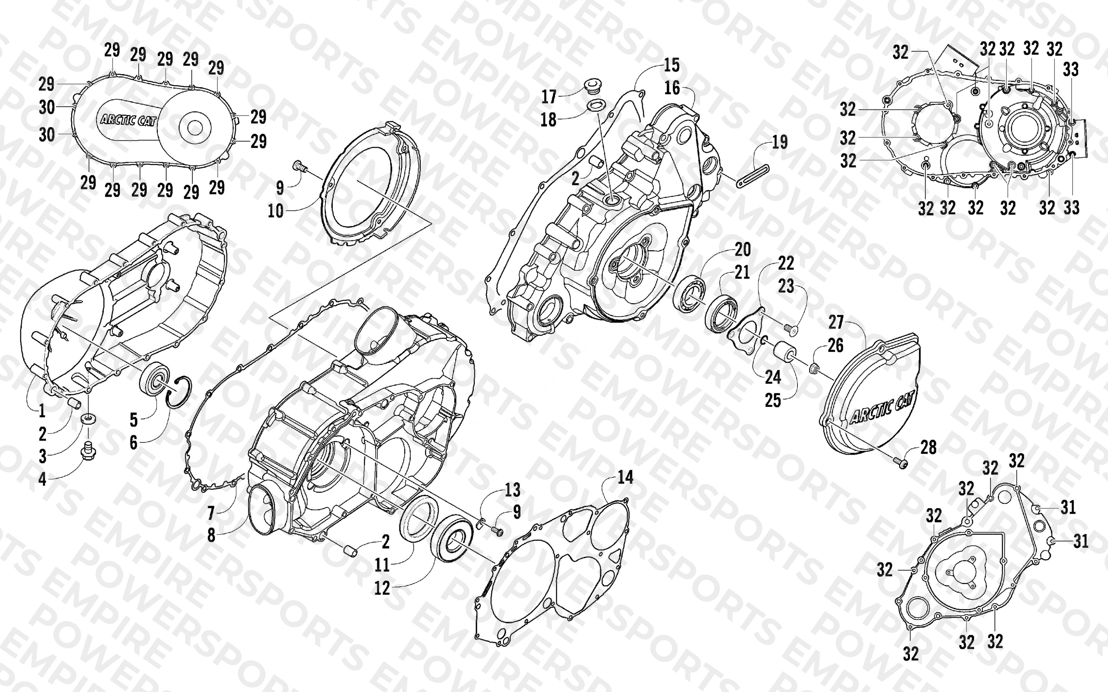 CLUTCH/V-BELT/MAGNETO COVER ASSEMBLY