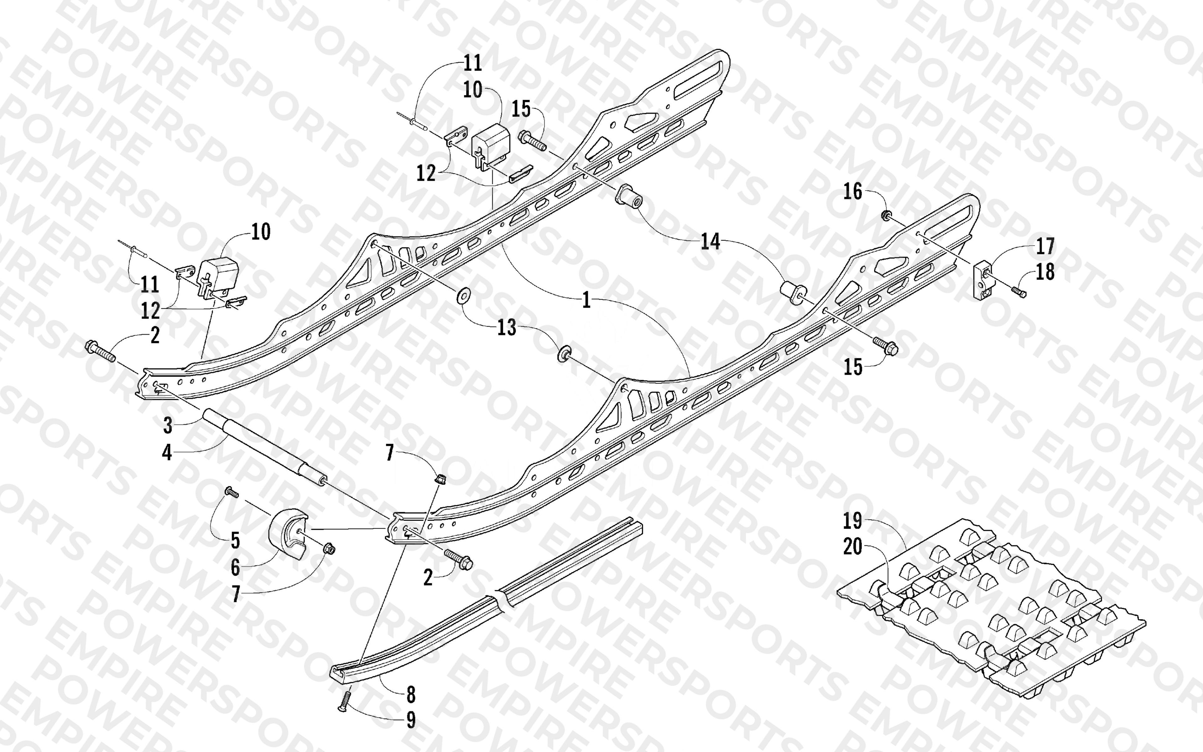 SLIDE RAILS AND TRACK ASSEMBLY
