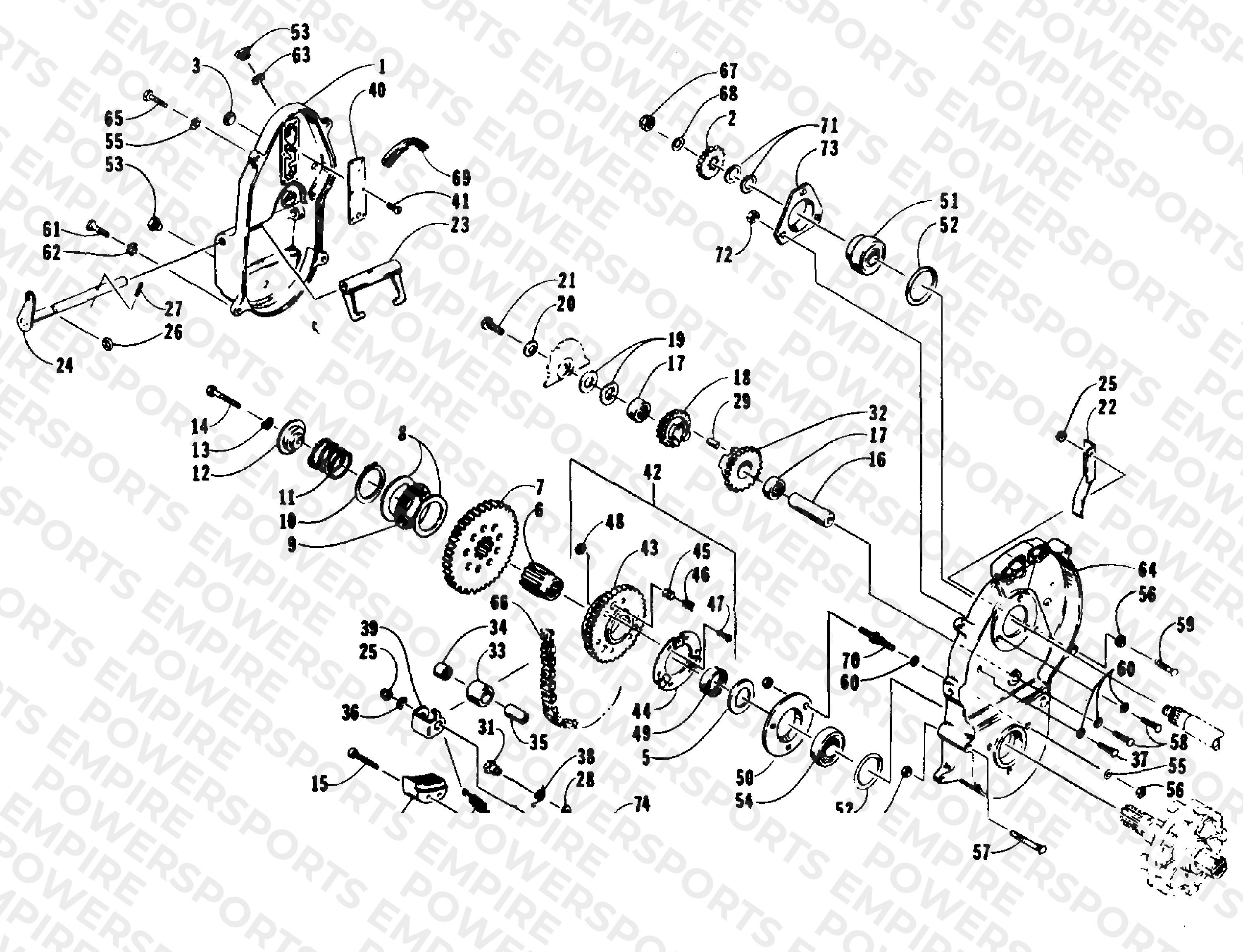 DRIVE/REVERSE DROPCASE ASSEMBLY