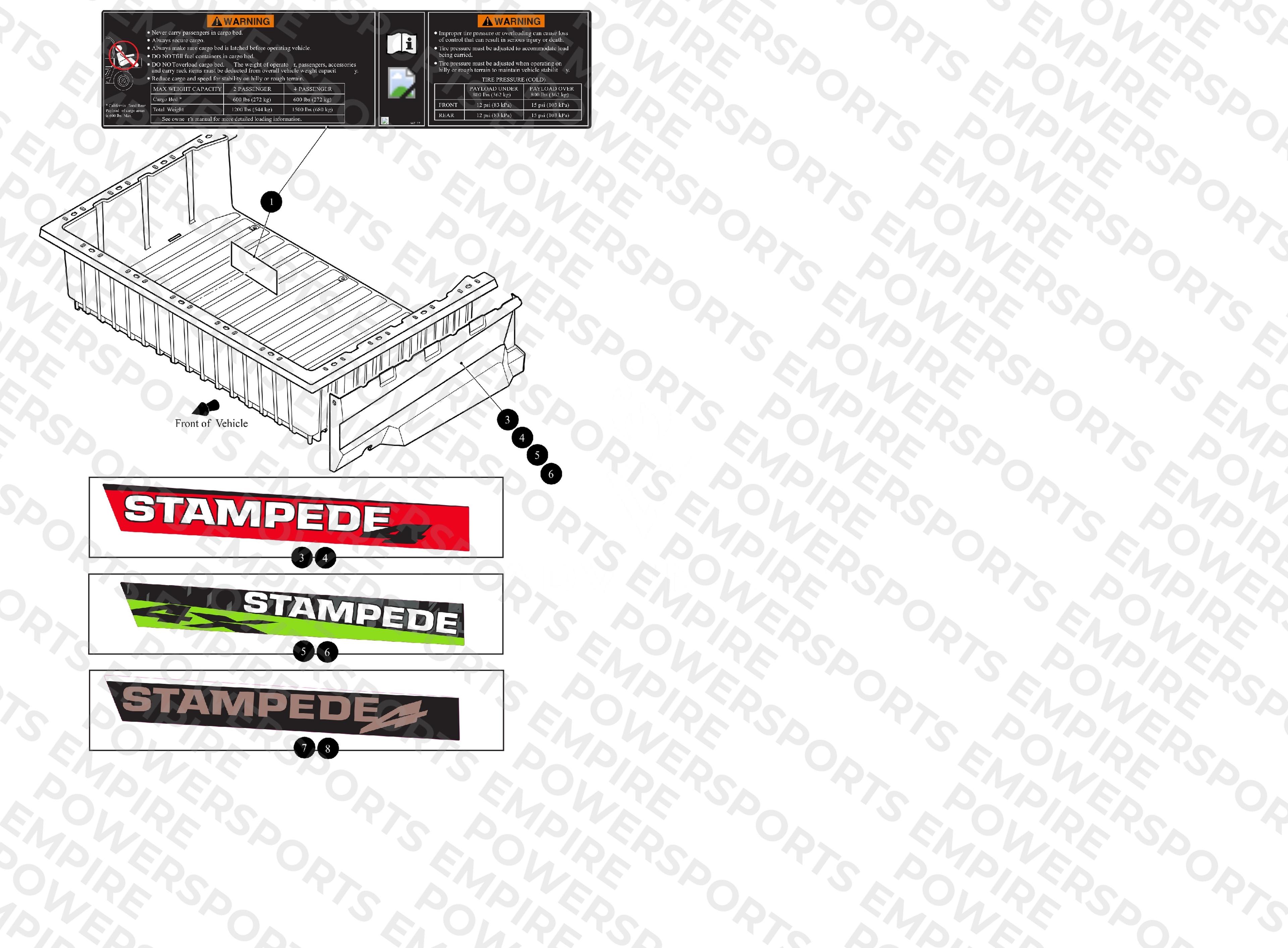 BED CAPACITY LABEL