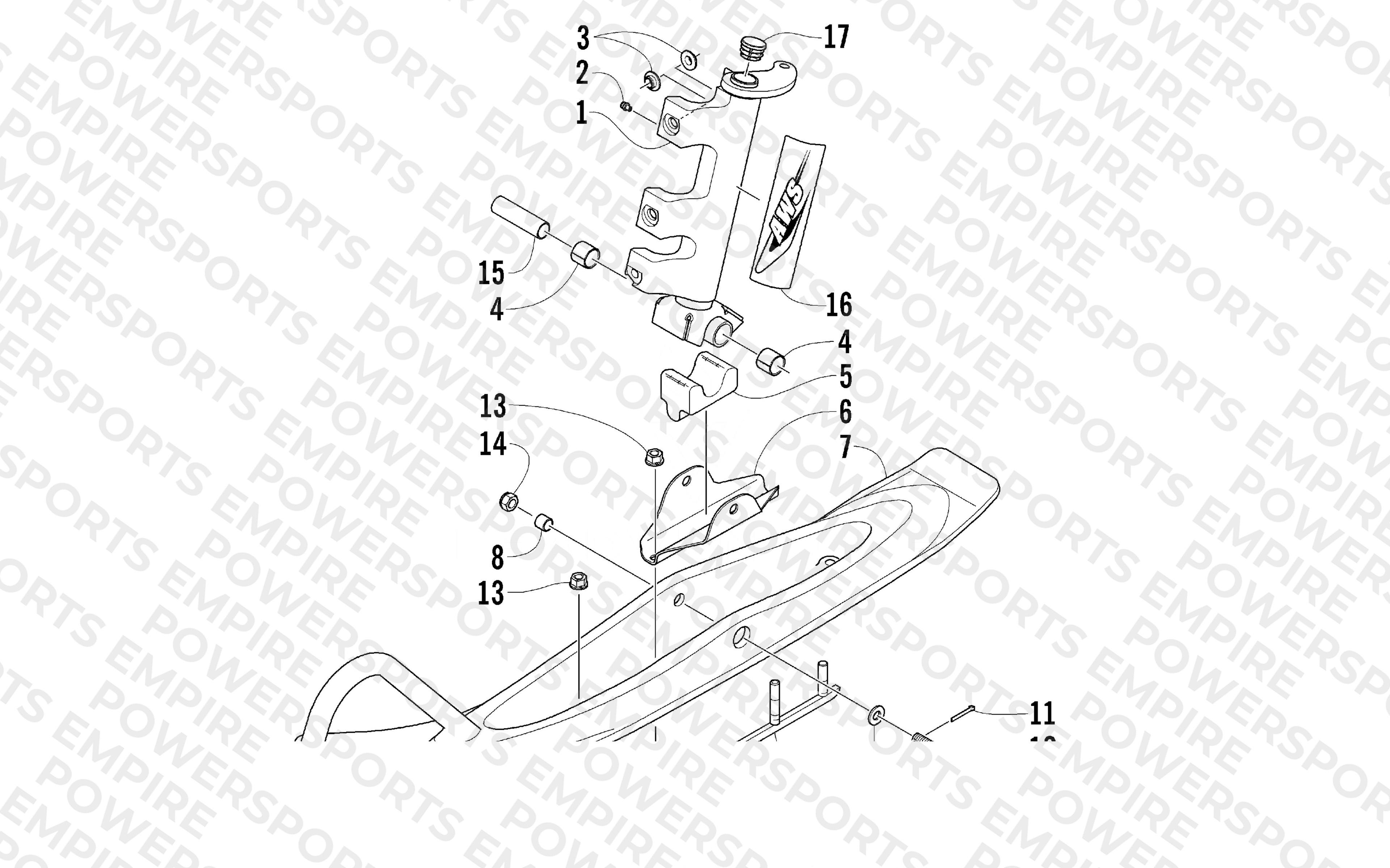 SKI AND SPINDLE ASSEMBLY