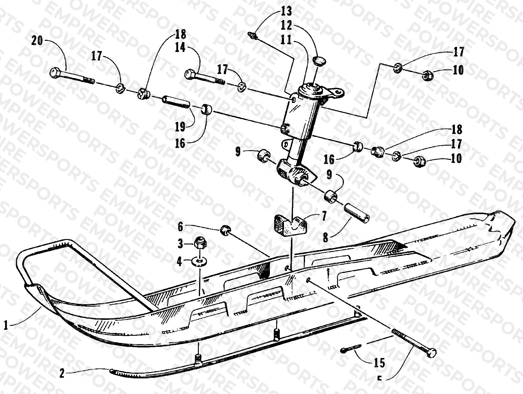 SKI AND SPINDLE ASSEMBLY