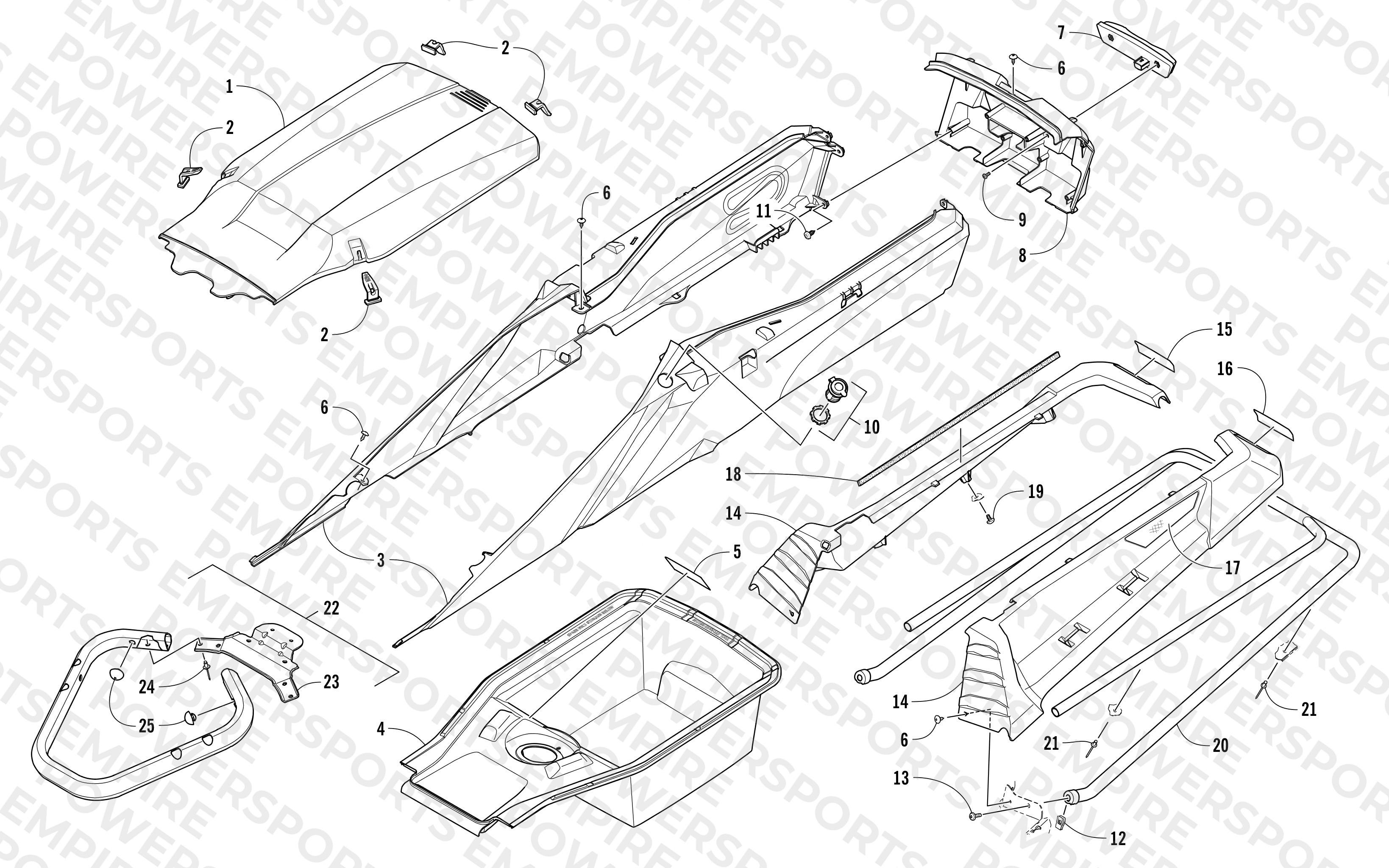 BUMPERS, STORAGE, AND TAILLIGHT ASSEMBLY