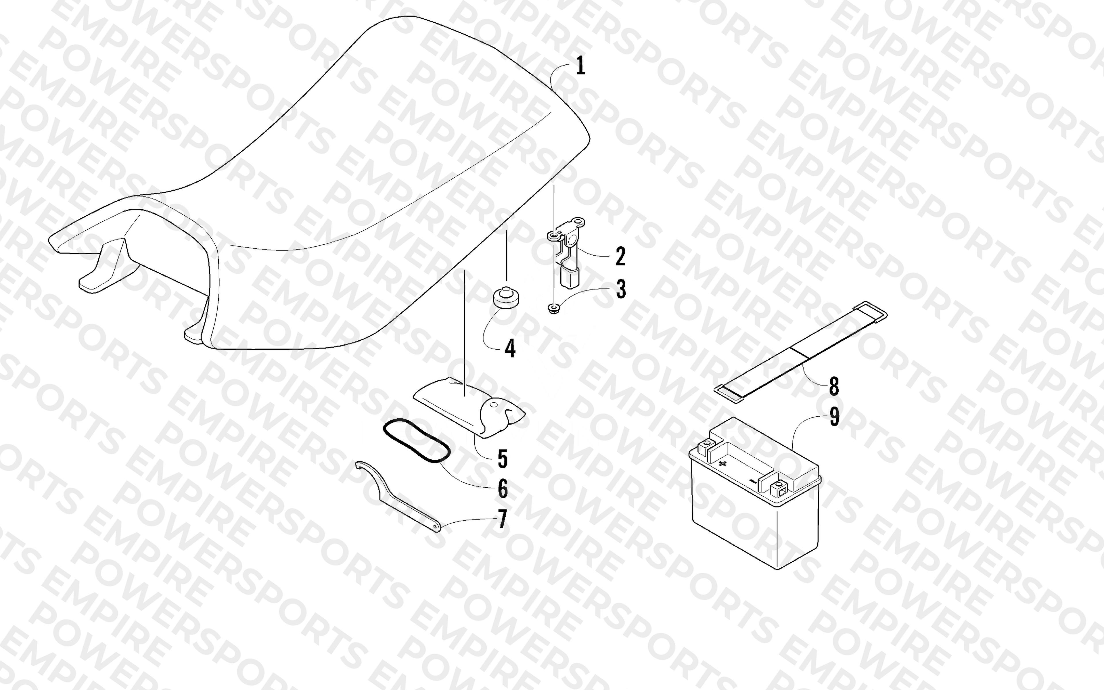 SEAT, BATTERY, AND TOOL KIT ASSEMBLIES