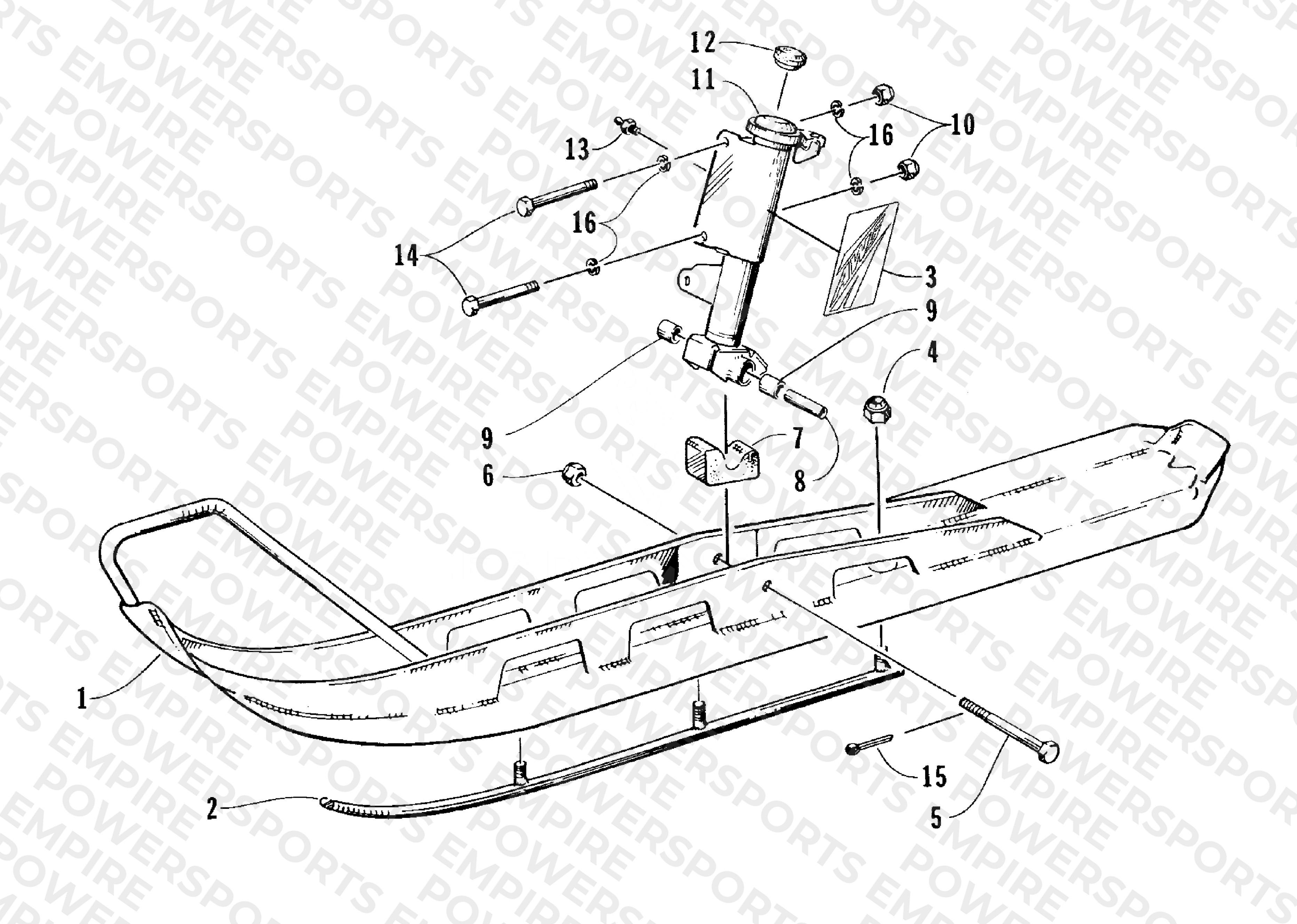 SKI AND SPINDLE ASSEMBLY