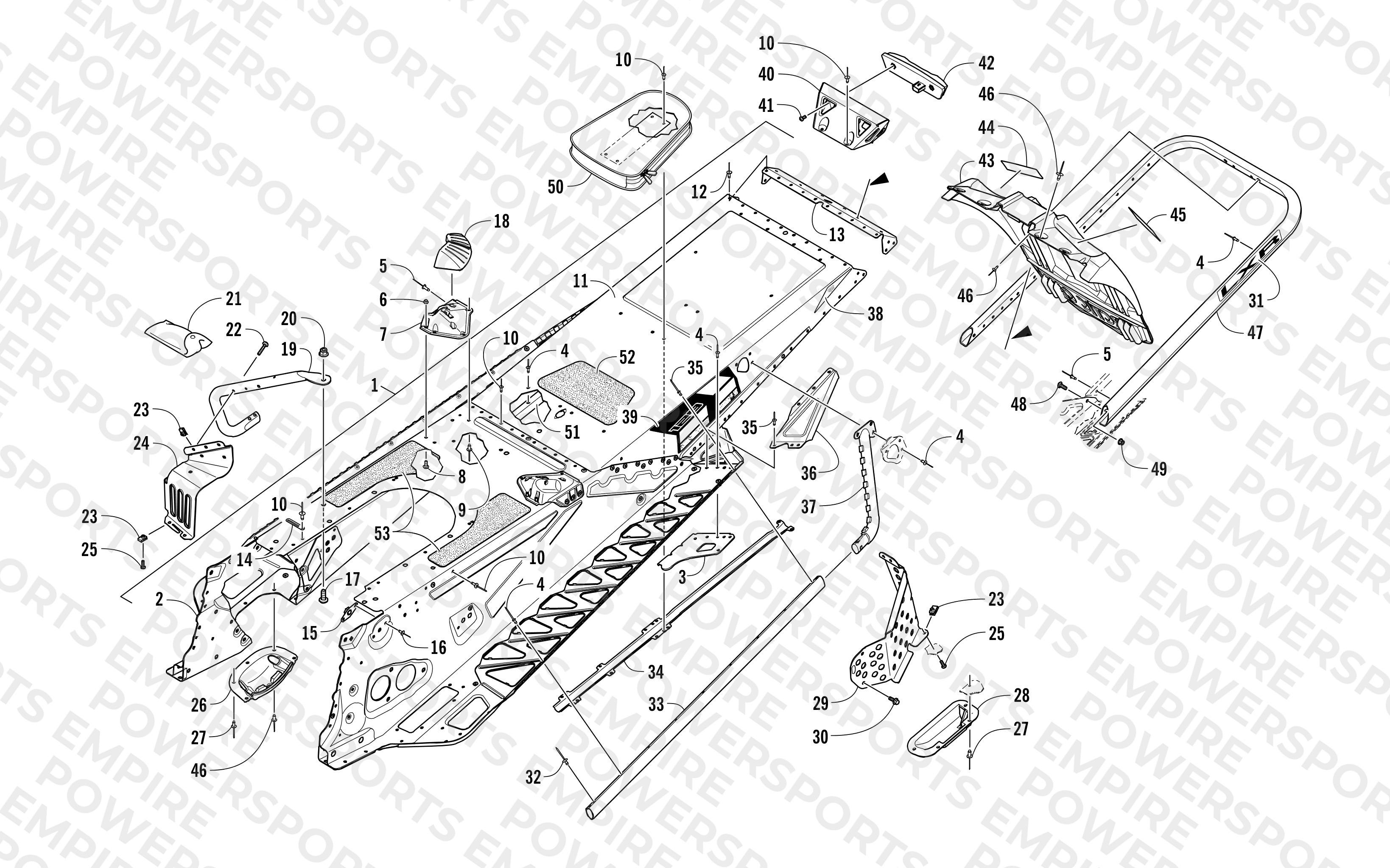 TUNNEL AND REAR RACK ASSEMBLY