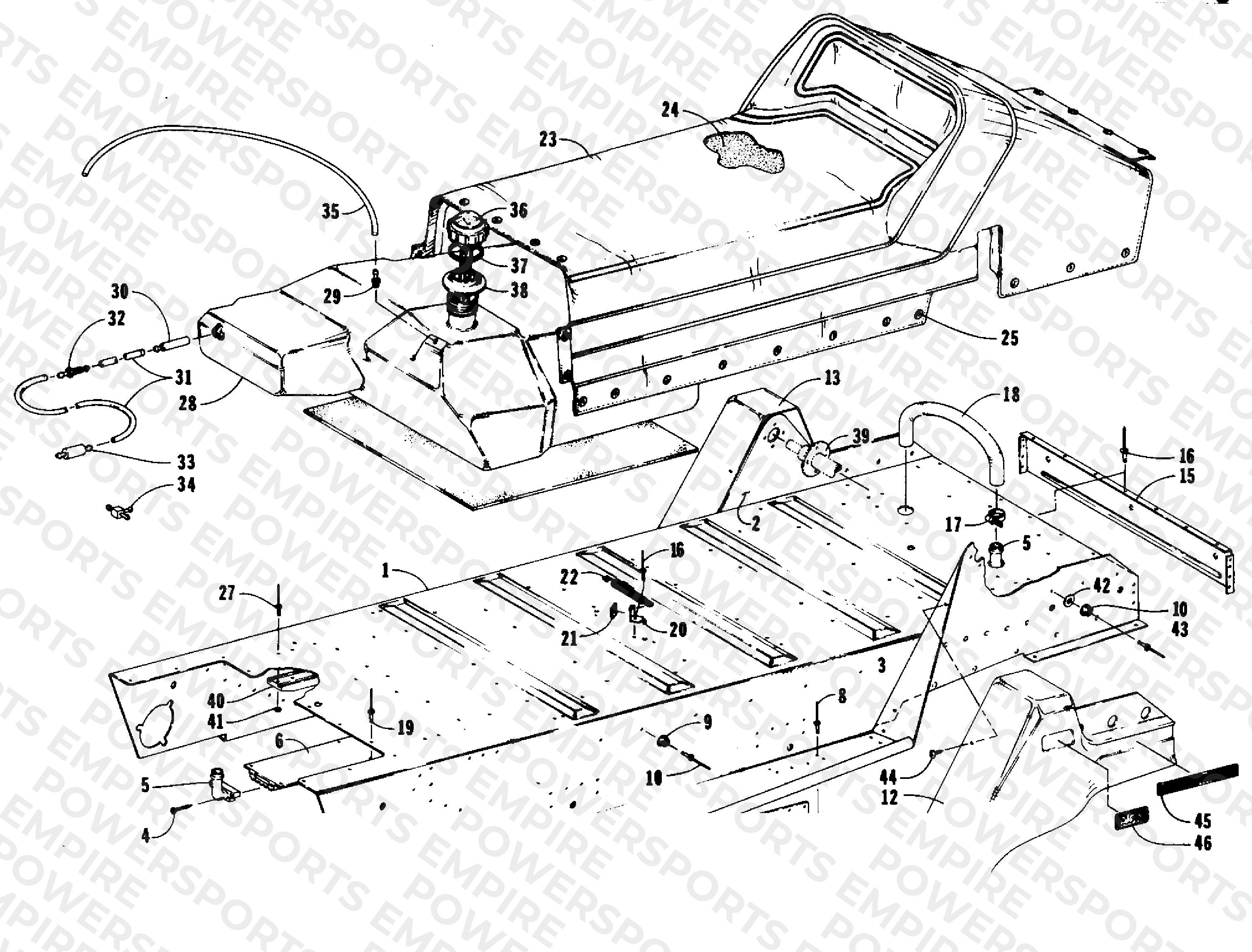TUNNEL, GAS TANK AND SEAT