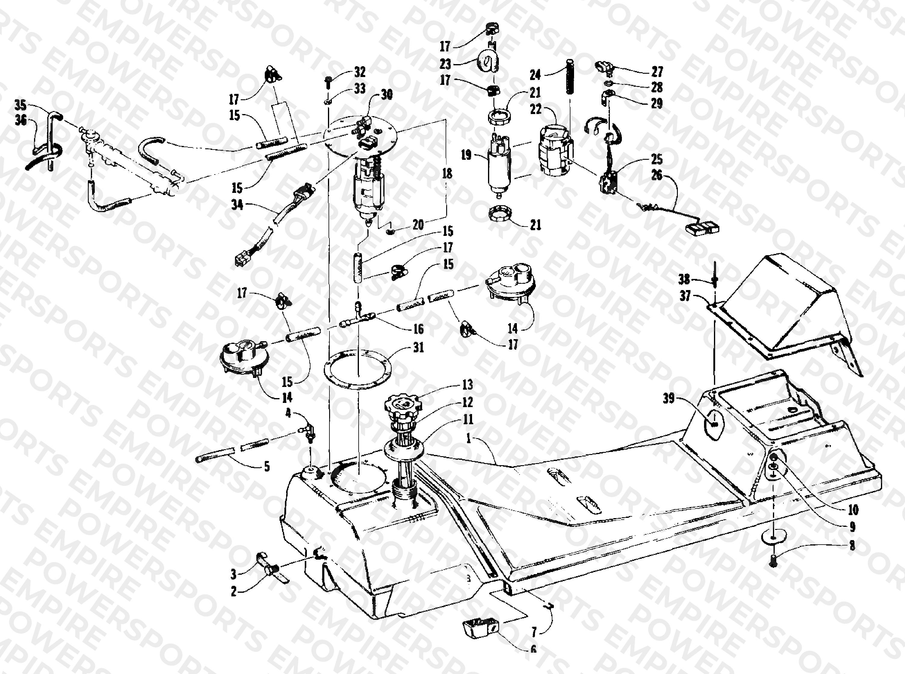 GAS TANK AND FUEL PUMP ASSEMBLY