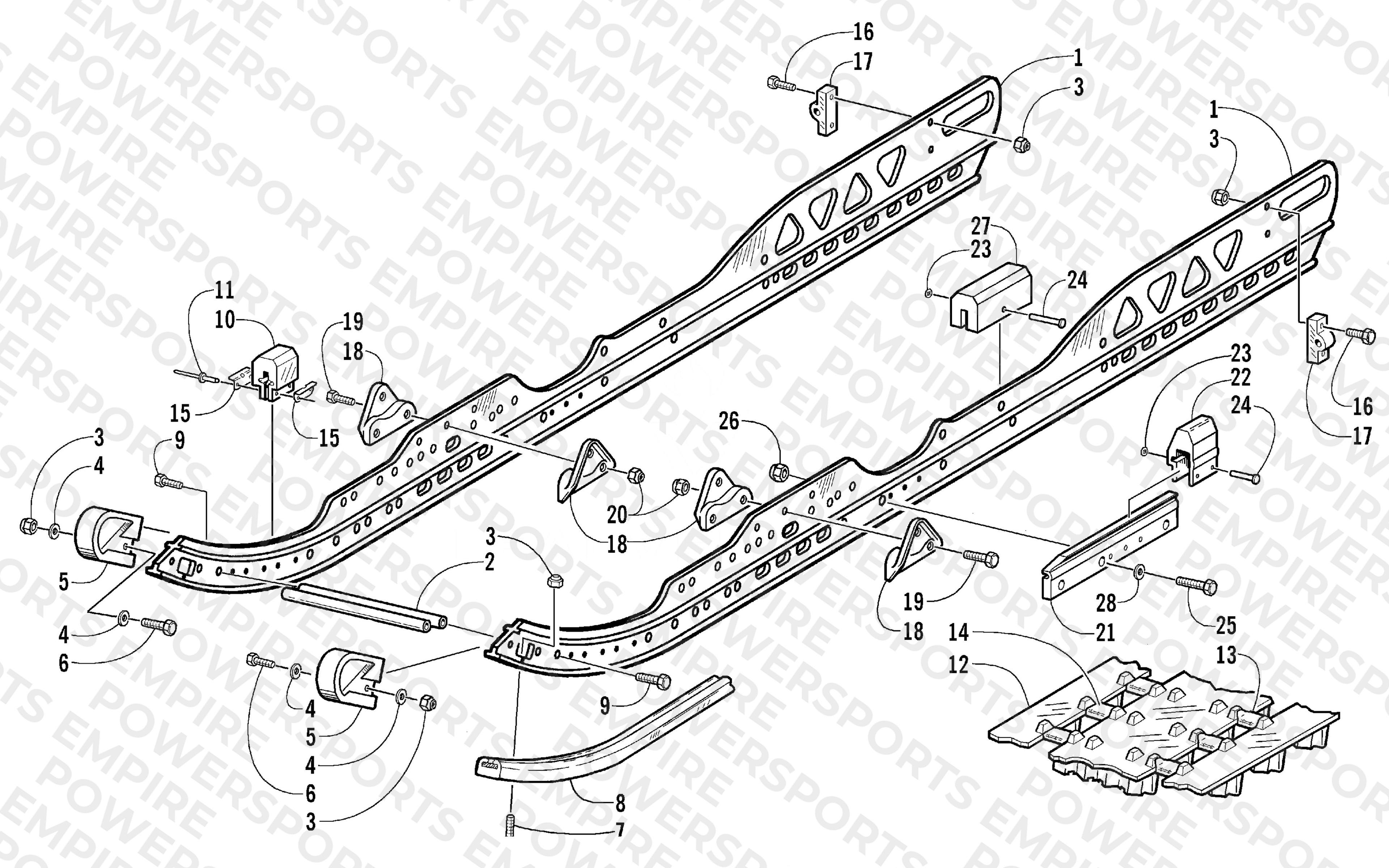 SLIDE RAIL AND TRACK ASSEMBLY (LE 151)