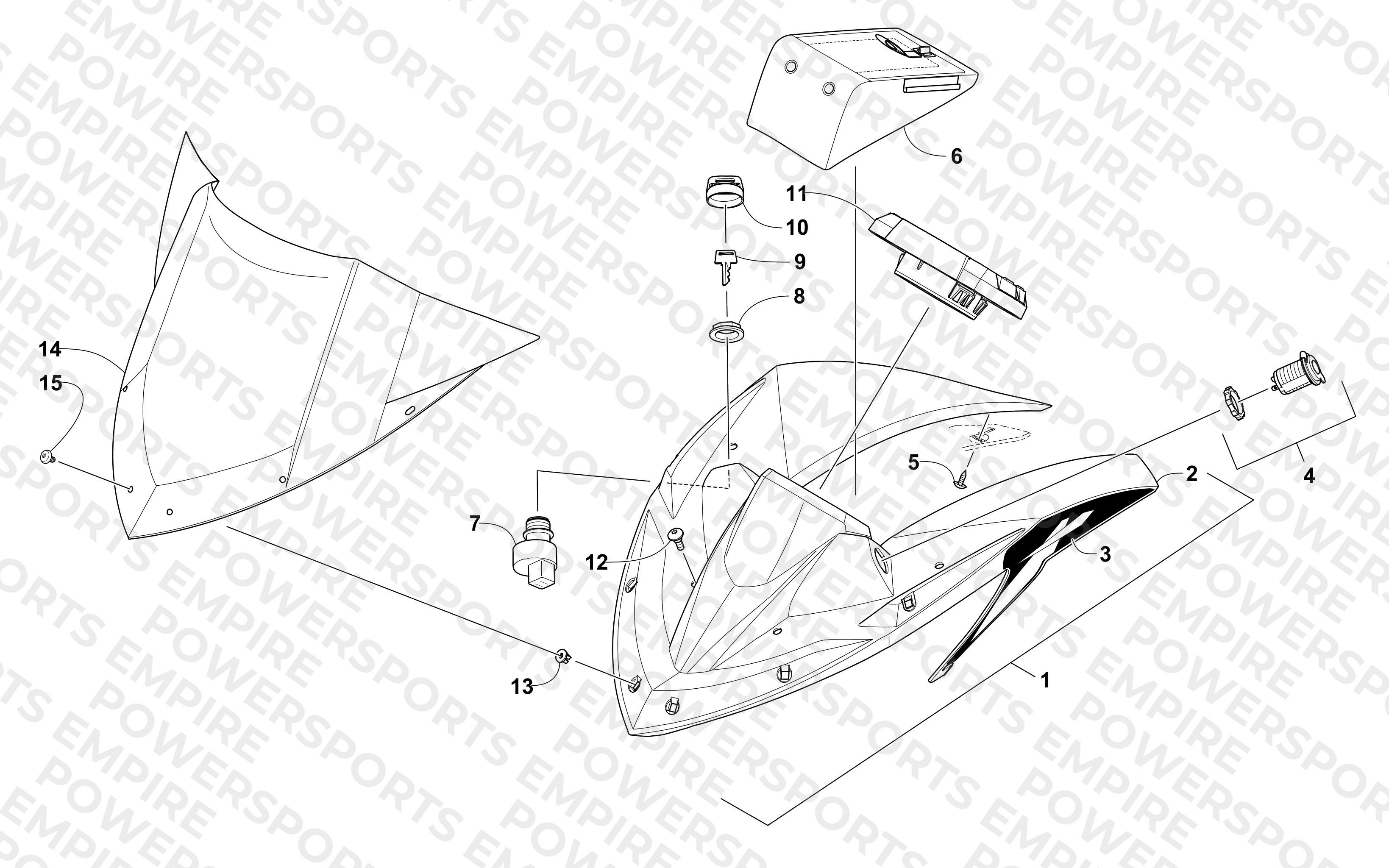 WINDSHIELD AND INSTRUMENTS ASSEMBLIES