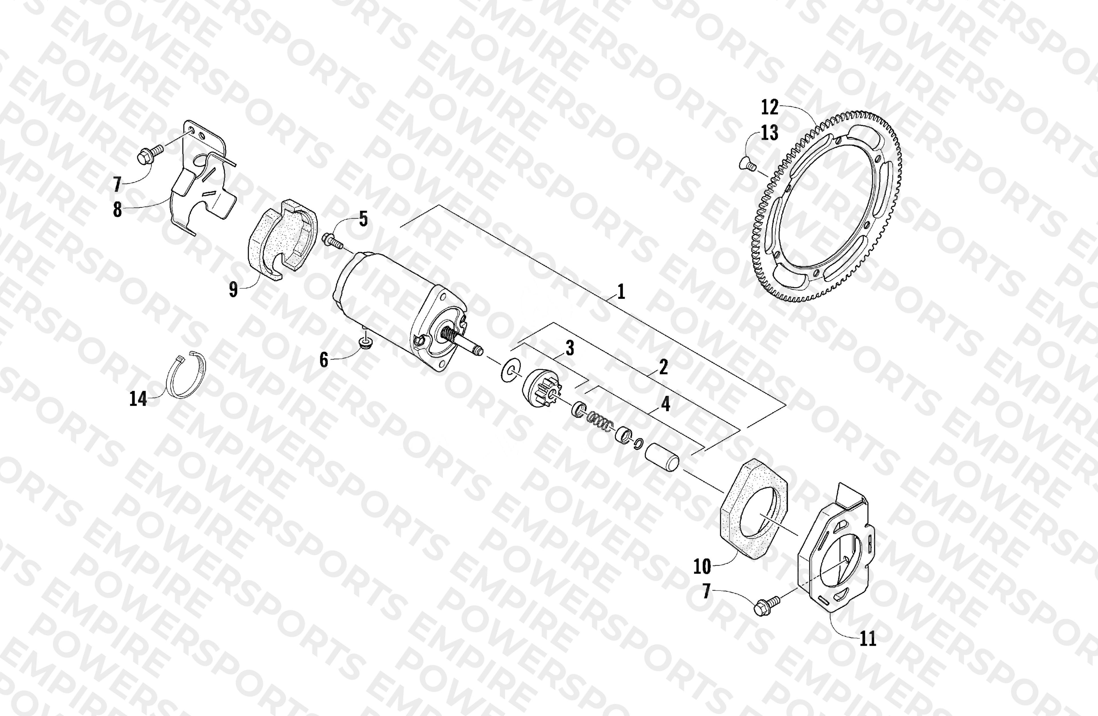 ELECTRIC START - STARTER MOTOR ASSEMBLY