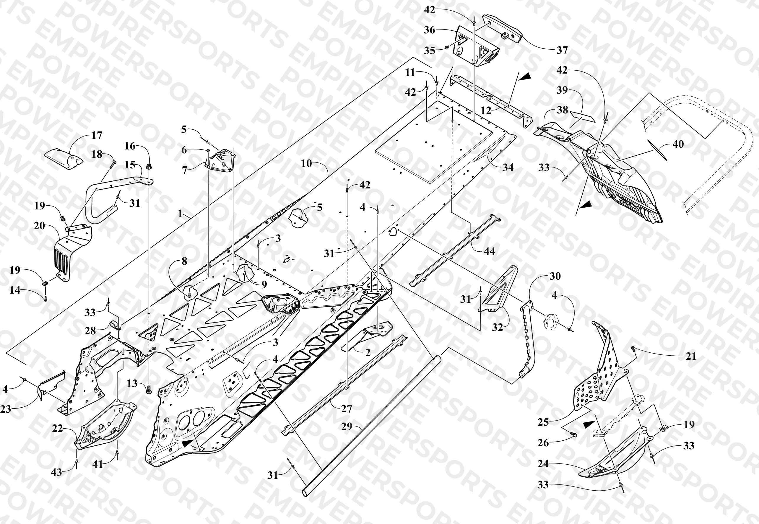 TUNNEL AND SNOWFLAP ASSEMBLY