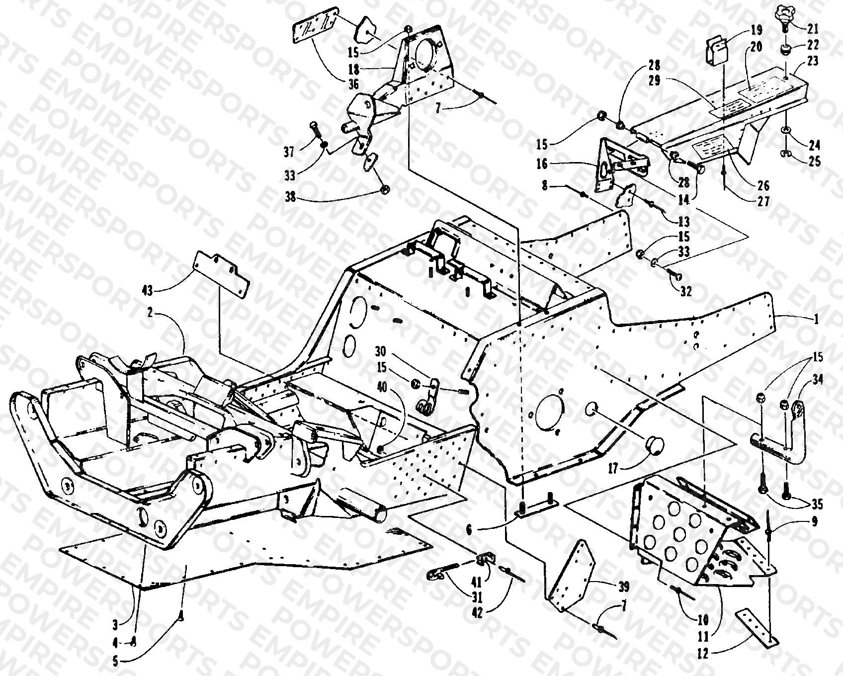 FRONT FRAME, FOOTREST, AND GUARD ASSEMBLIES