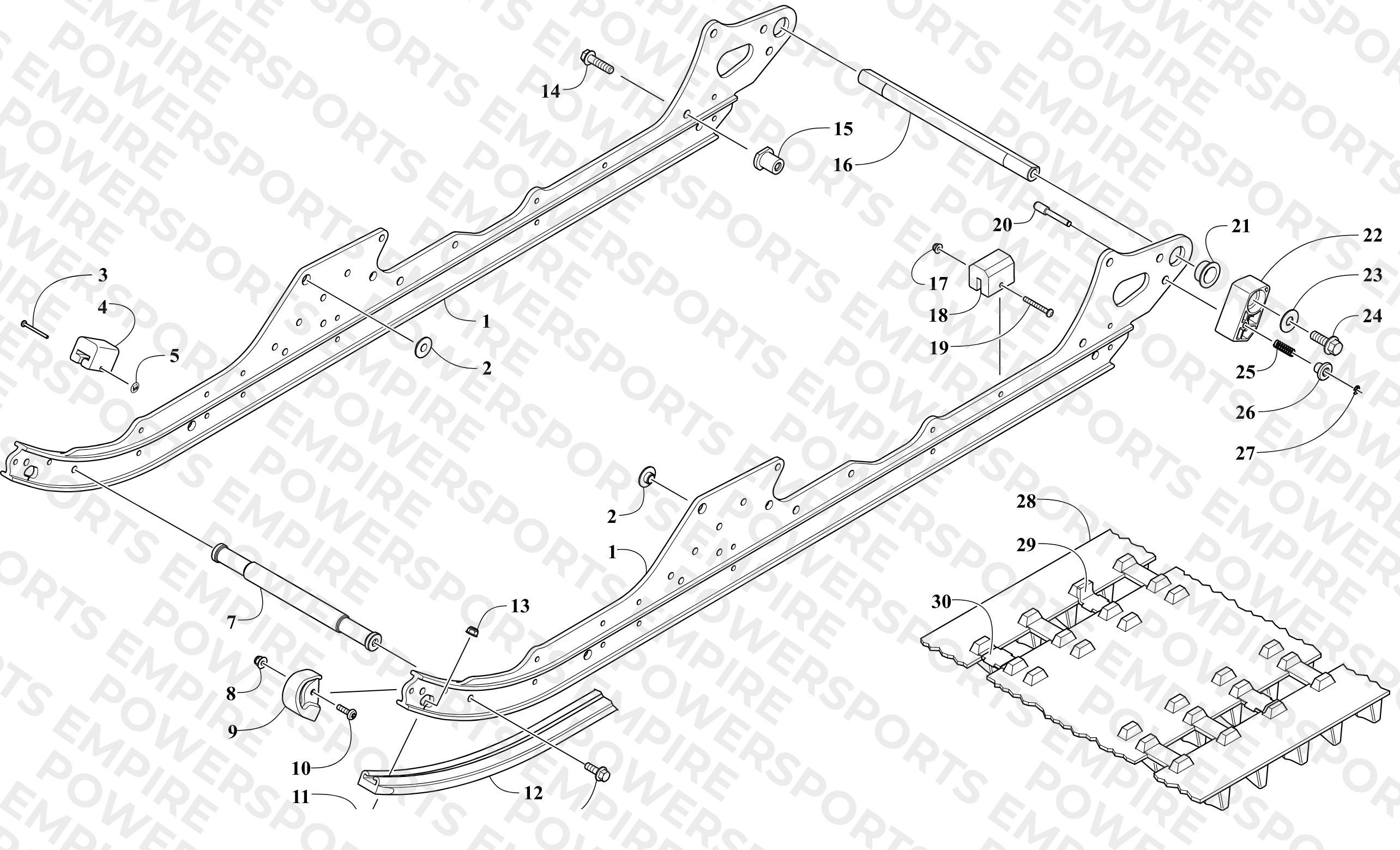 SLIDE RAIL AND TRACK ASSEMBLY