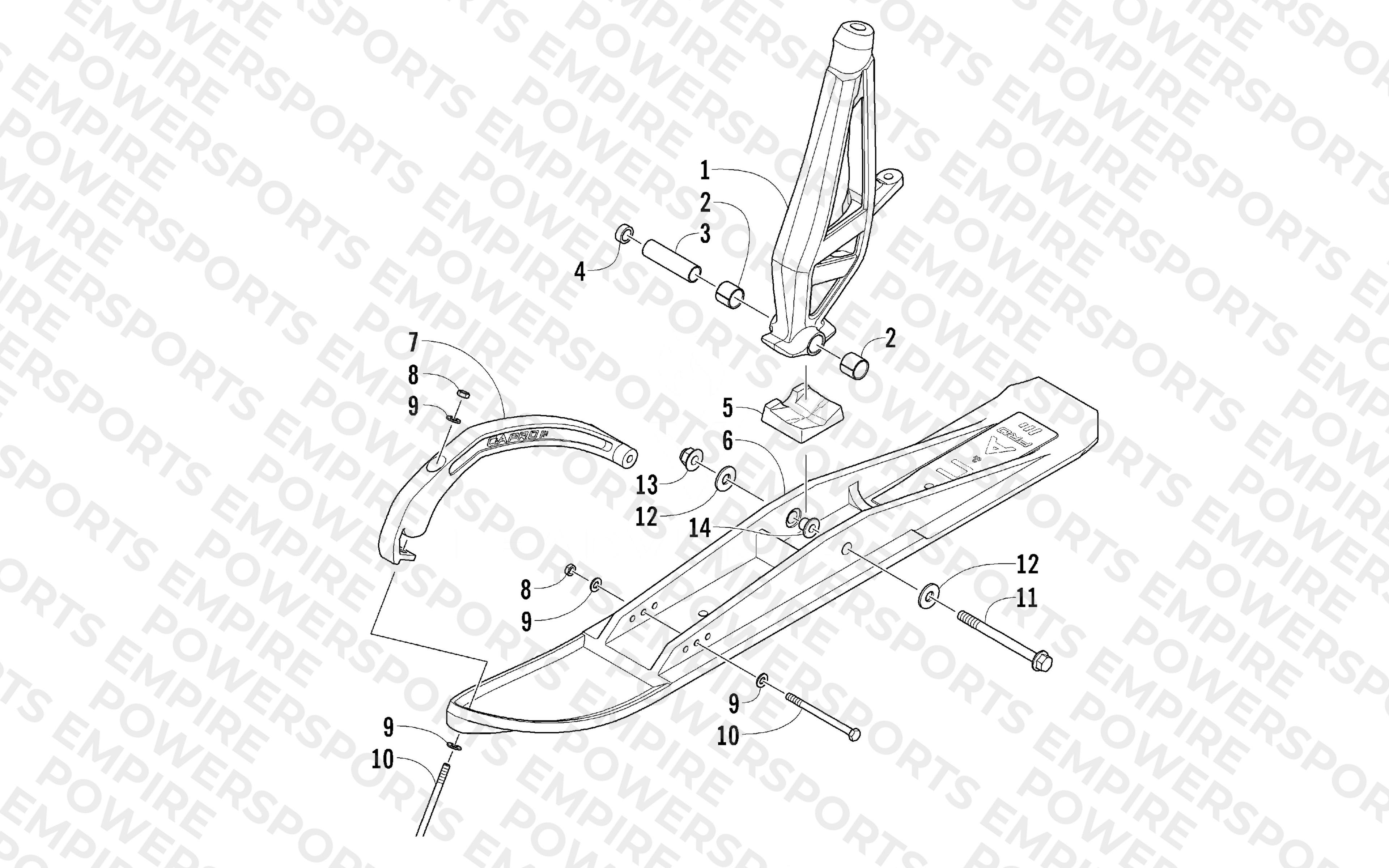 SKI AND SPINDLE ASSEMBLY