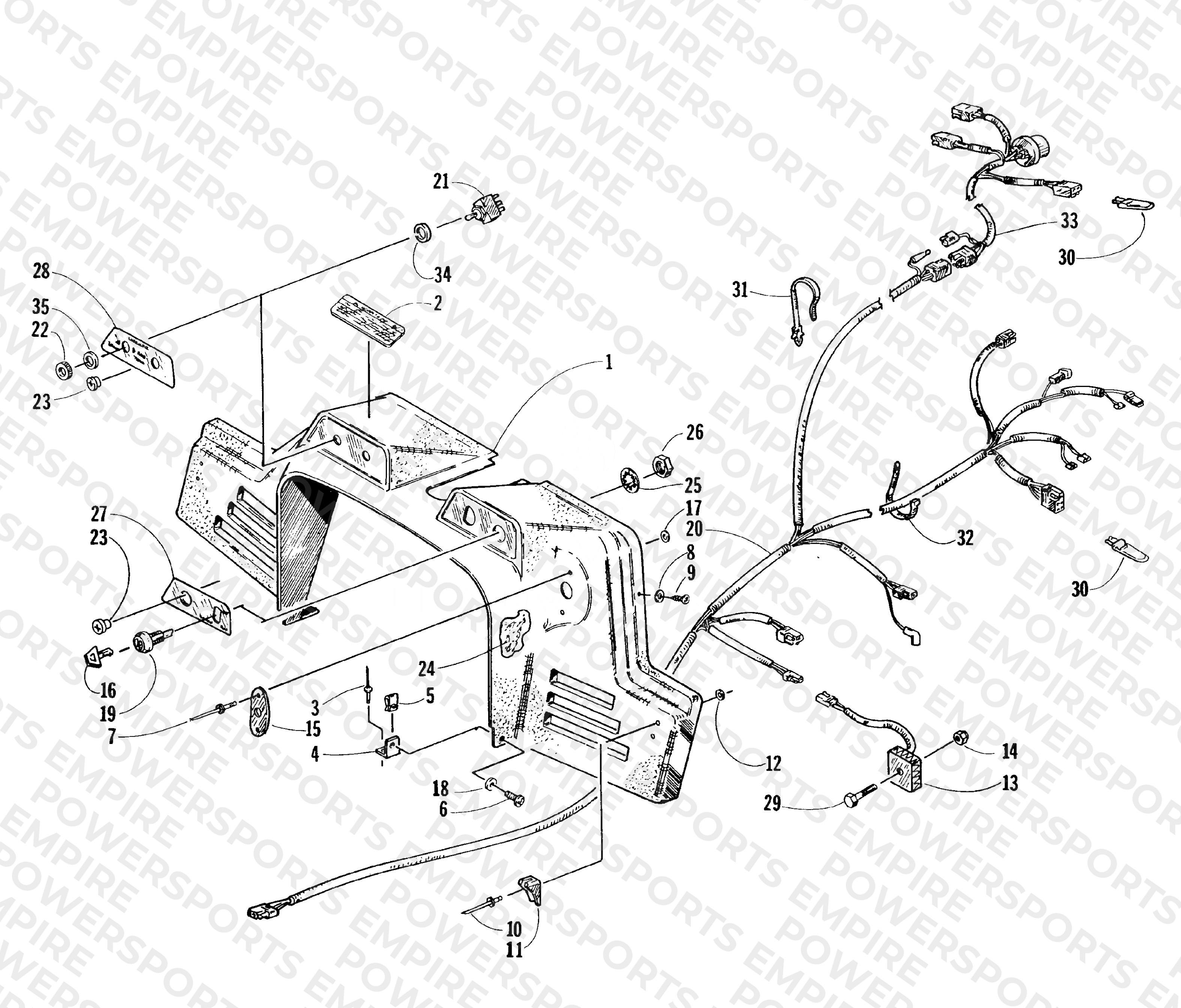 CONSOLE, SWITCHES, AND WIRING ASSEMBLIES