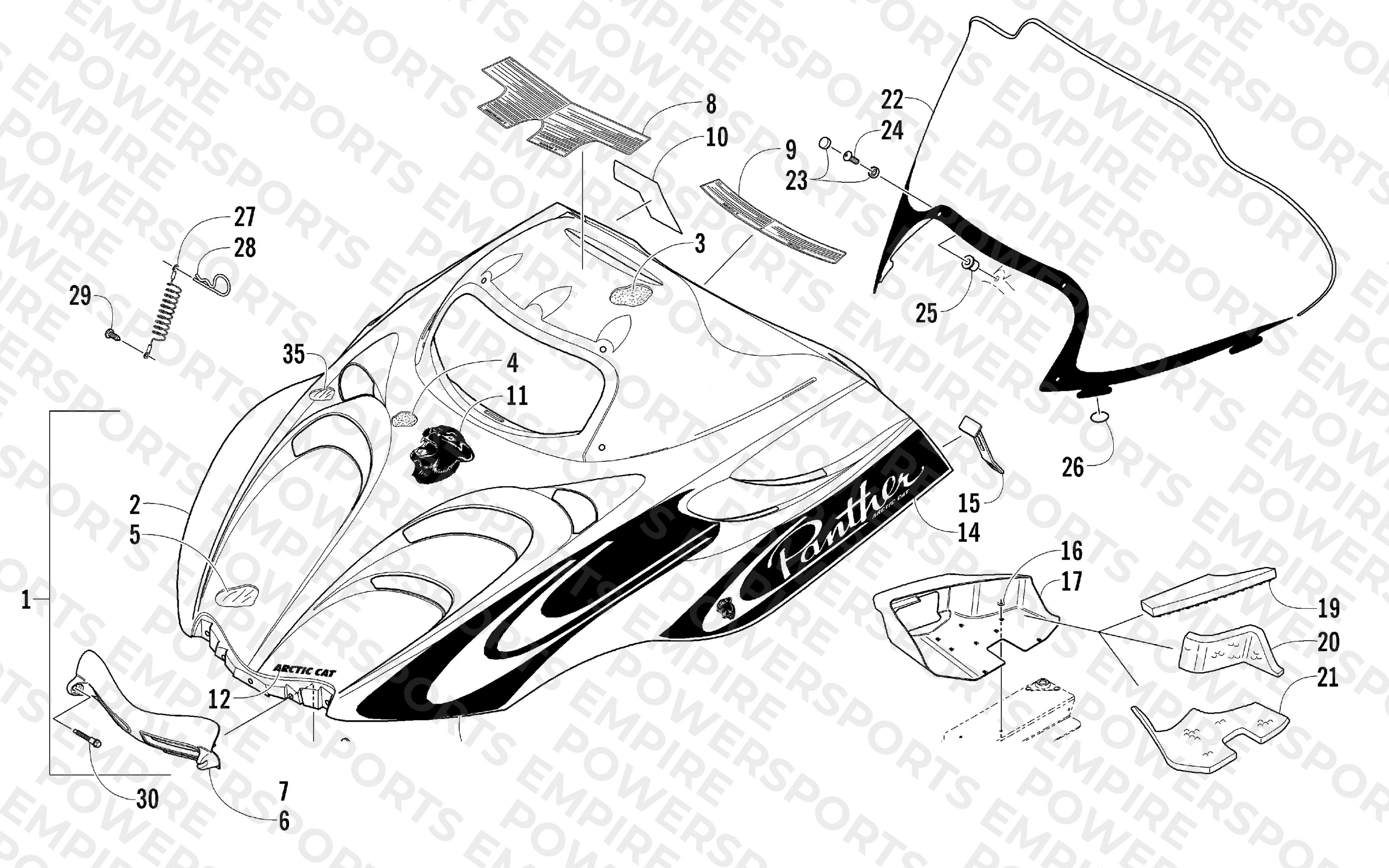 HOOD AND WINDSHIELD ASSEMBLY