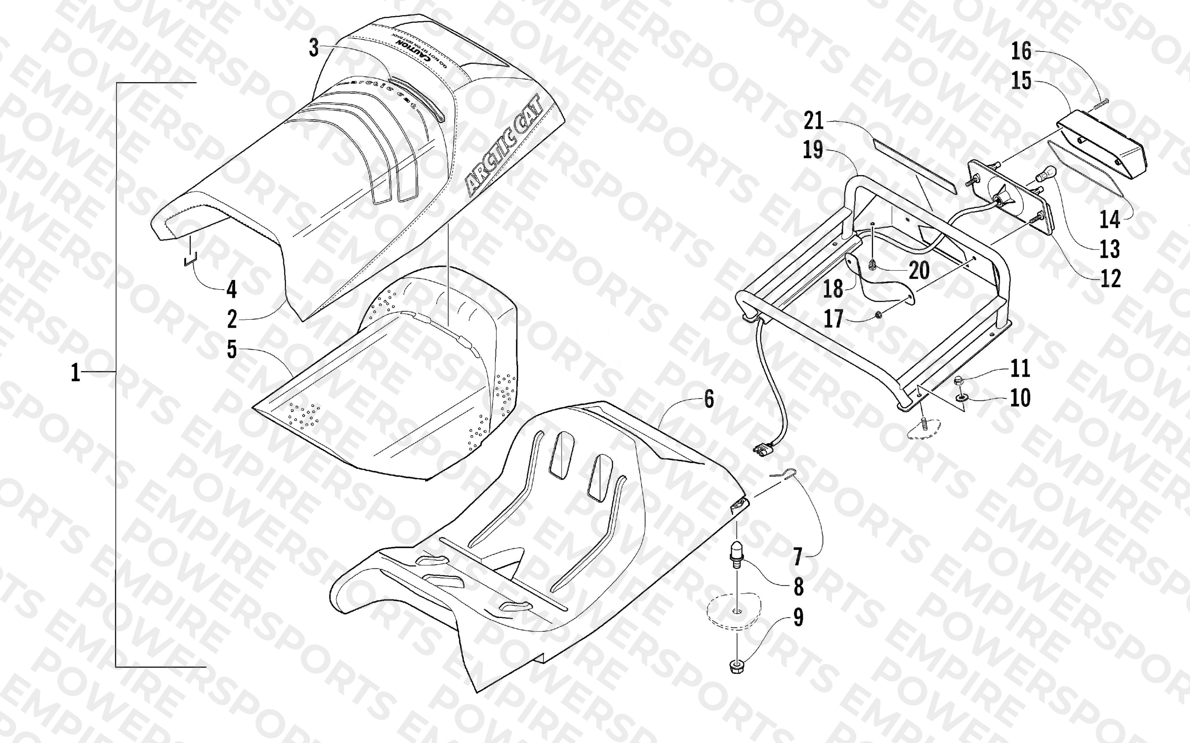 SEAT, RACK, AND TAILLIGHT ASSEMBLY
