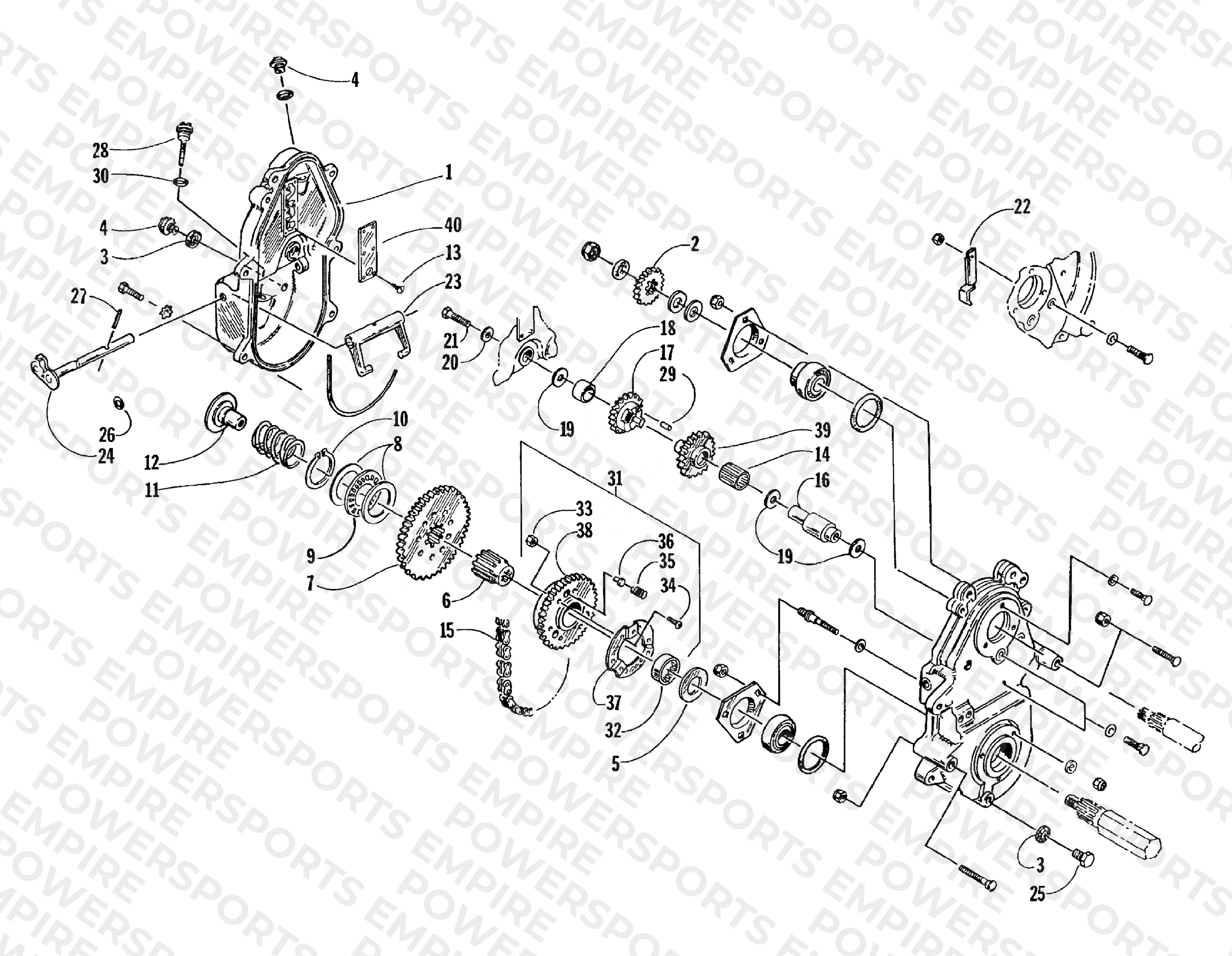 DRIVE/REVERSE DROPCASE ASSEMBLY