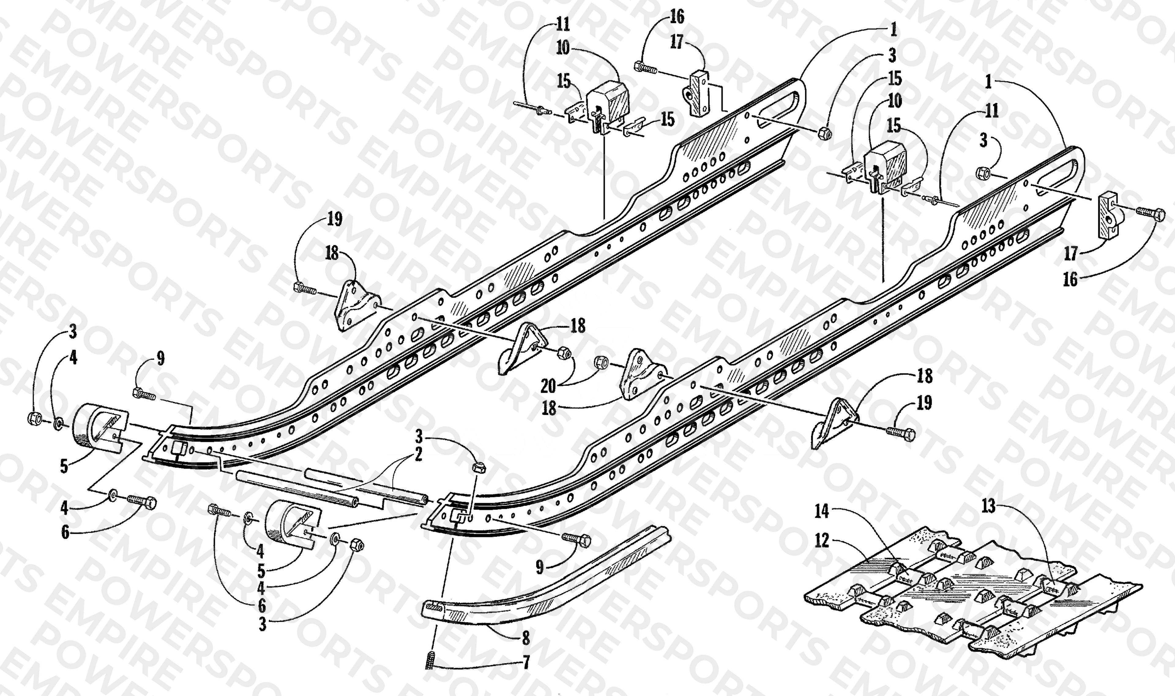 SLIDE RAIL AND TRACK ASSEMBLY