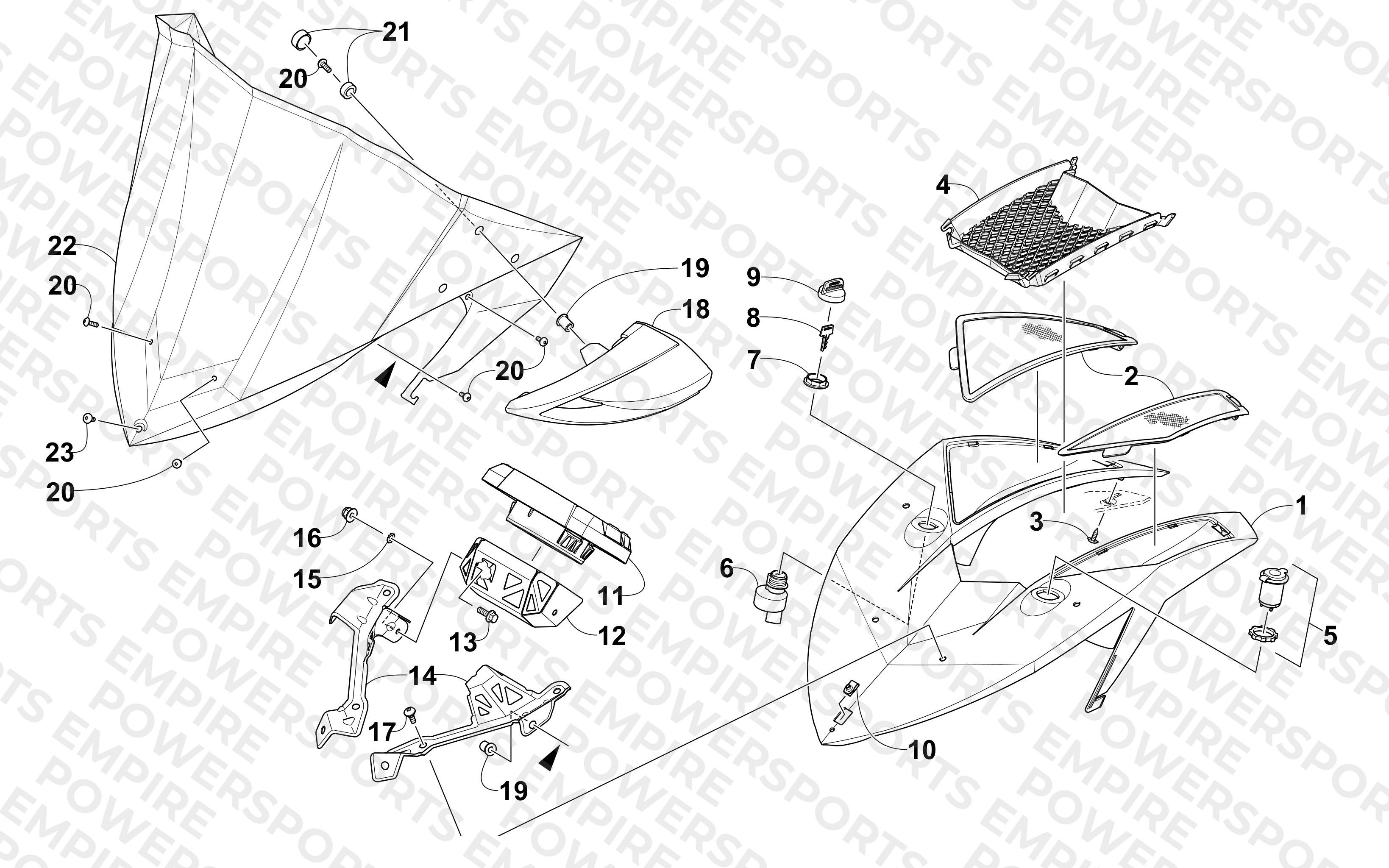 WINDSHIELD AND INSTRUMENTS ASSEMBLIES