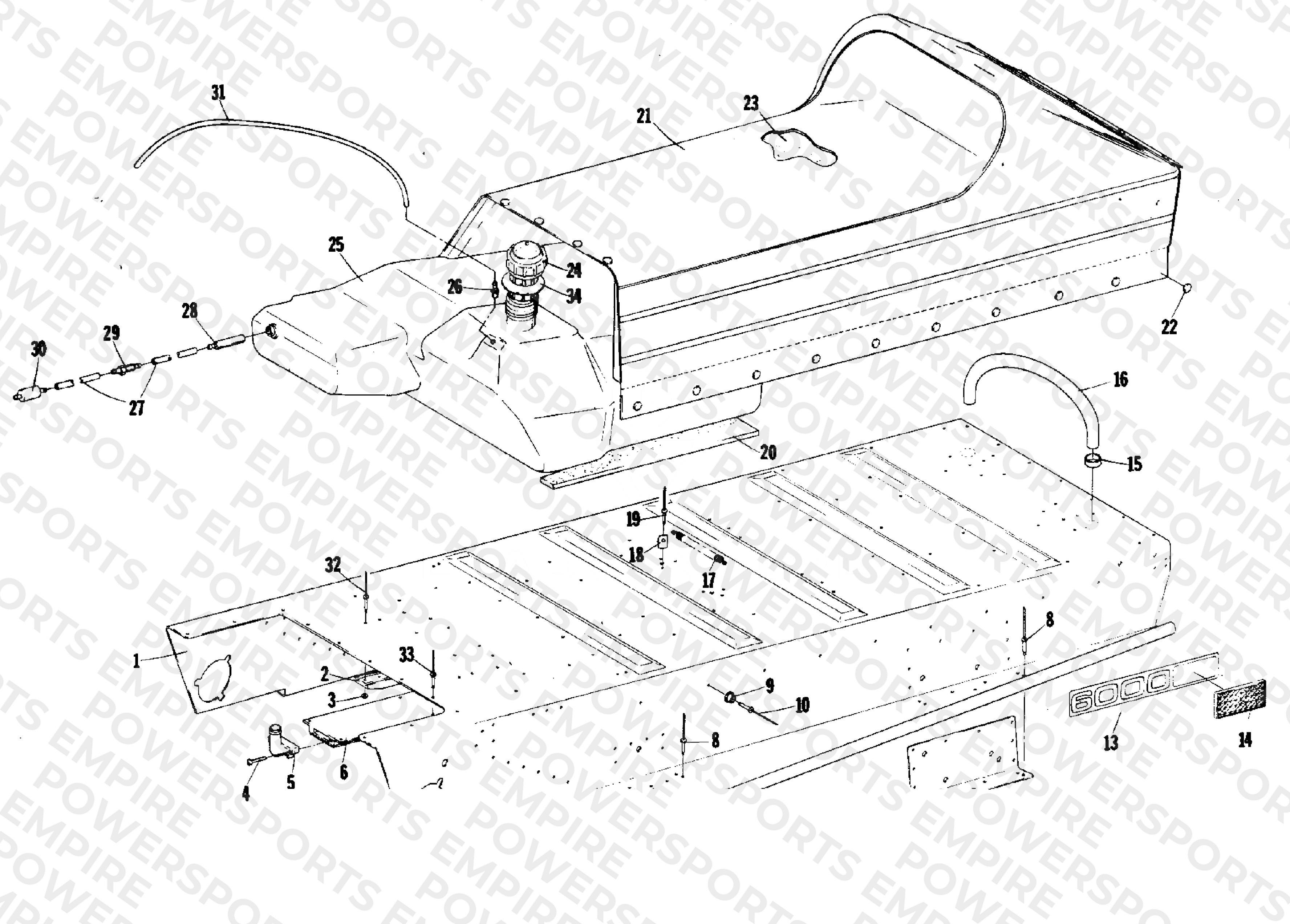 TUNNEL, GAS TANK AND SEAT