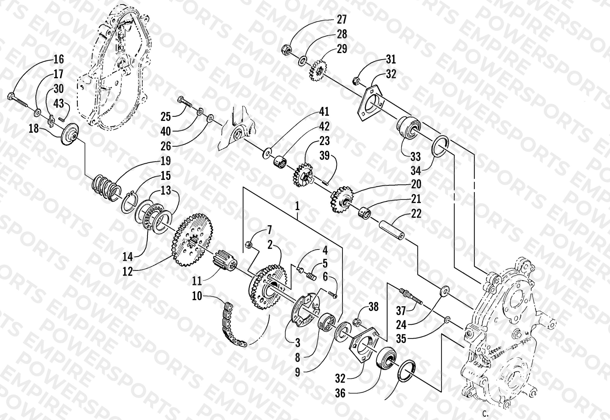 DRIVE/REVERSE DROPCASE ASSEMBLY (esr)