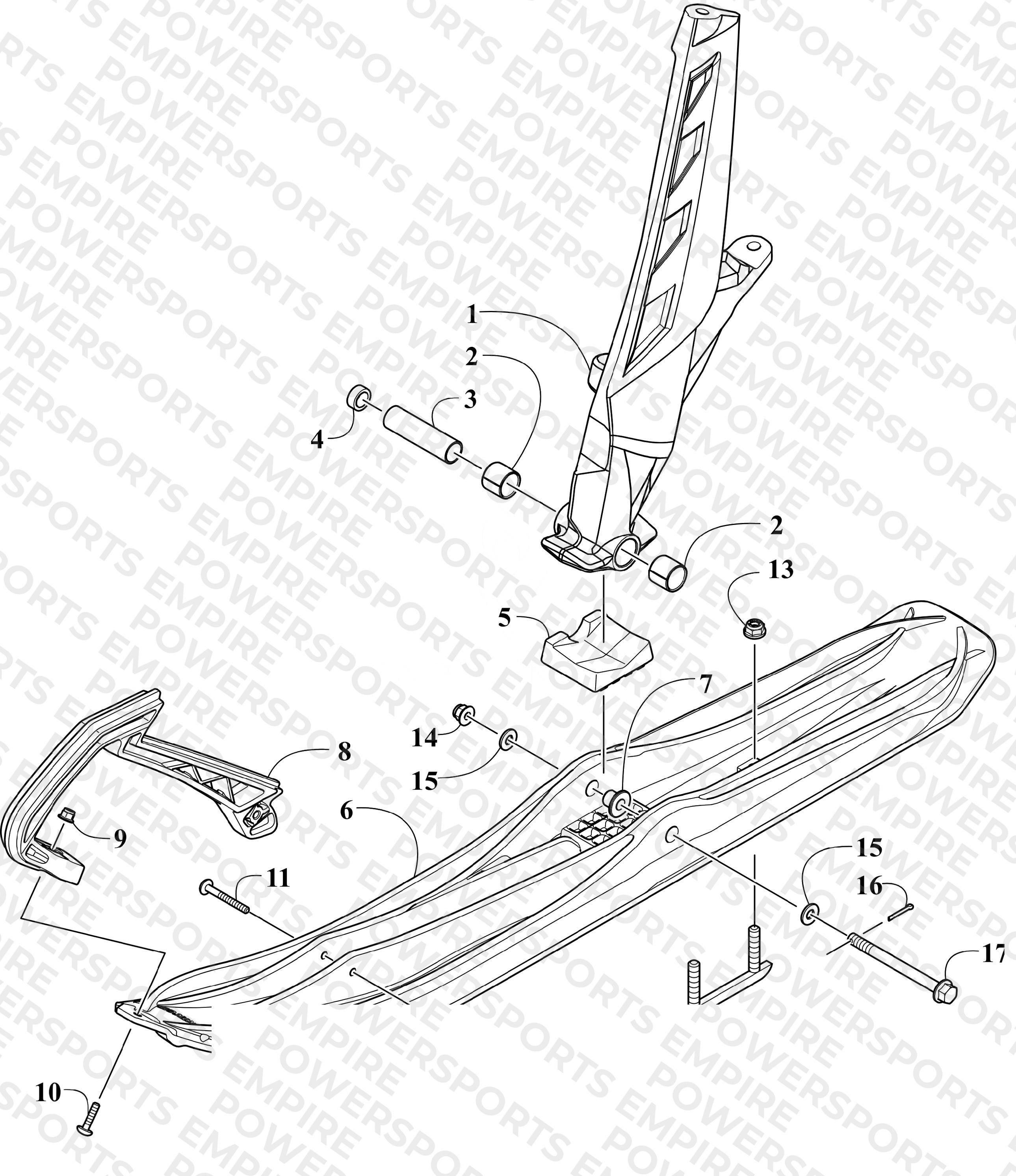 SKI AND SPINDLE ASSEMBLY