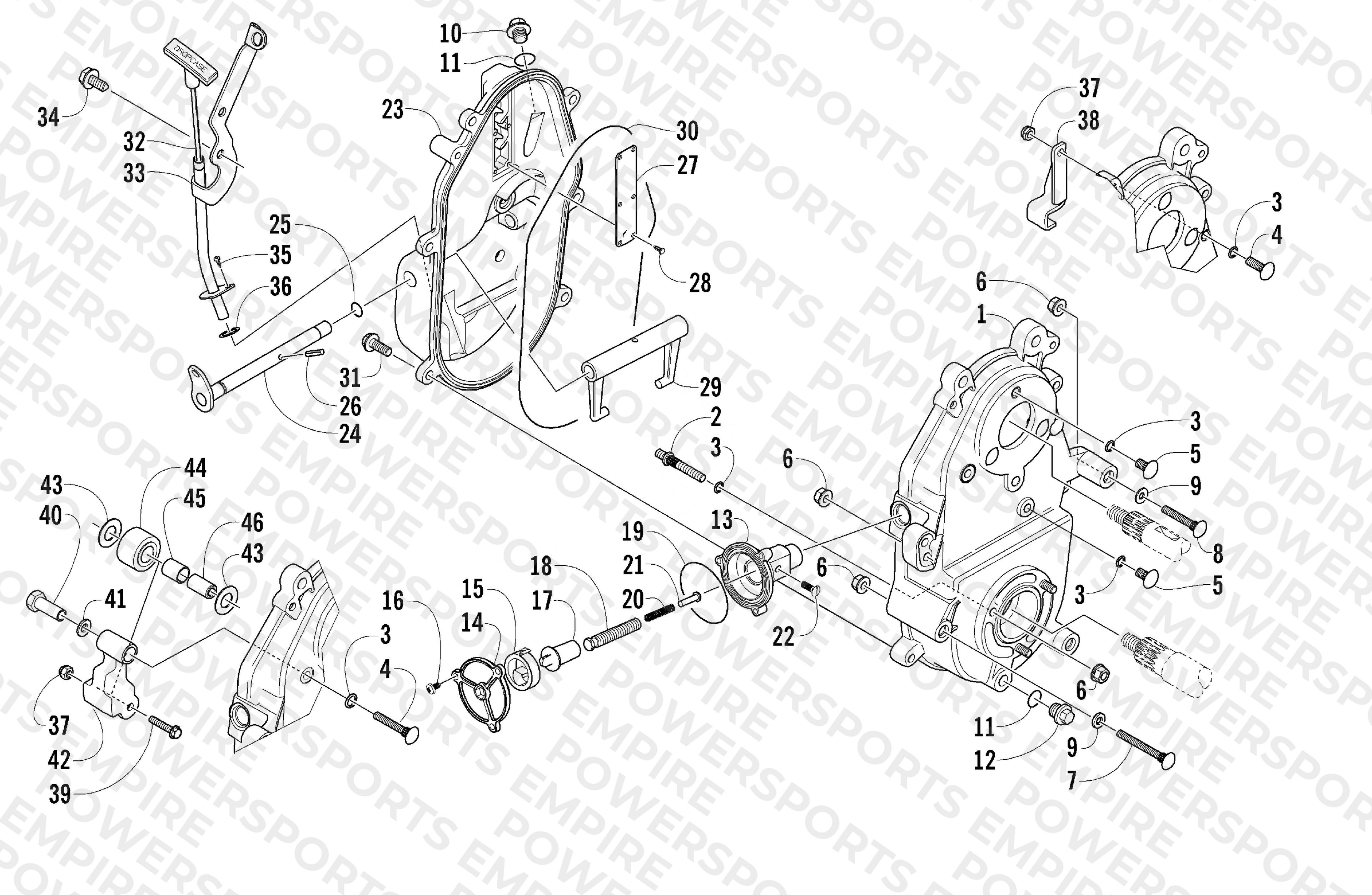 DROPCASE AND CHAIN TENSION ASSEMBLY