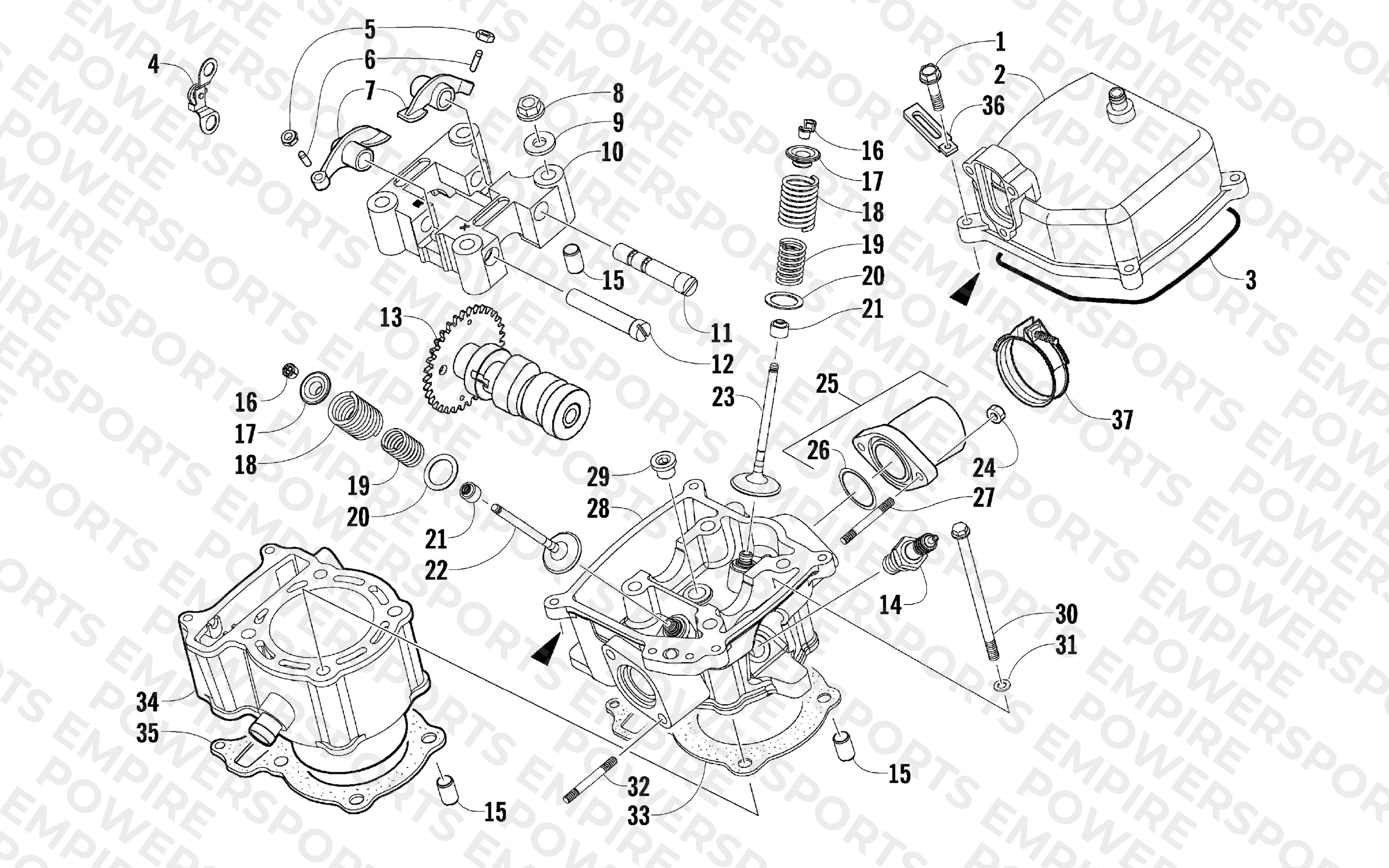 CYLINDER HEAD AND CAMSHAFT/VALVE ASSEMBLY