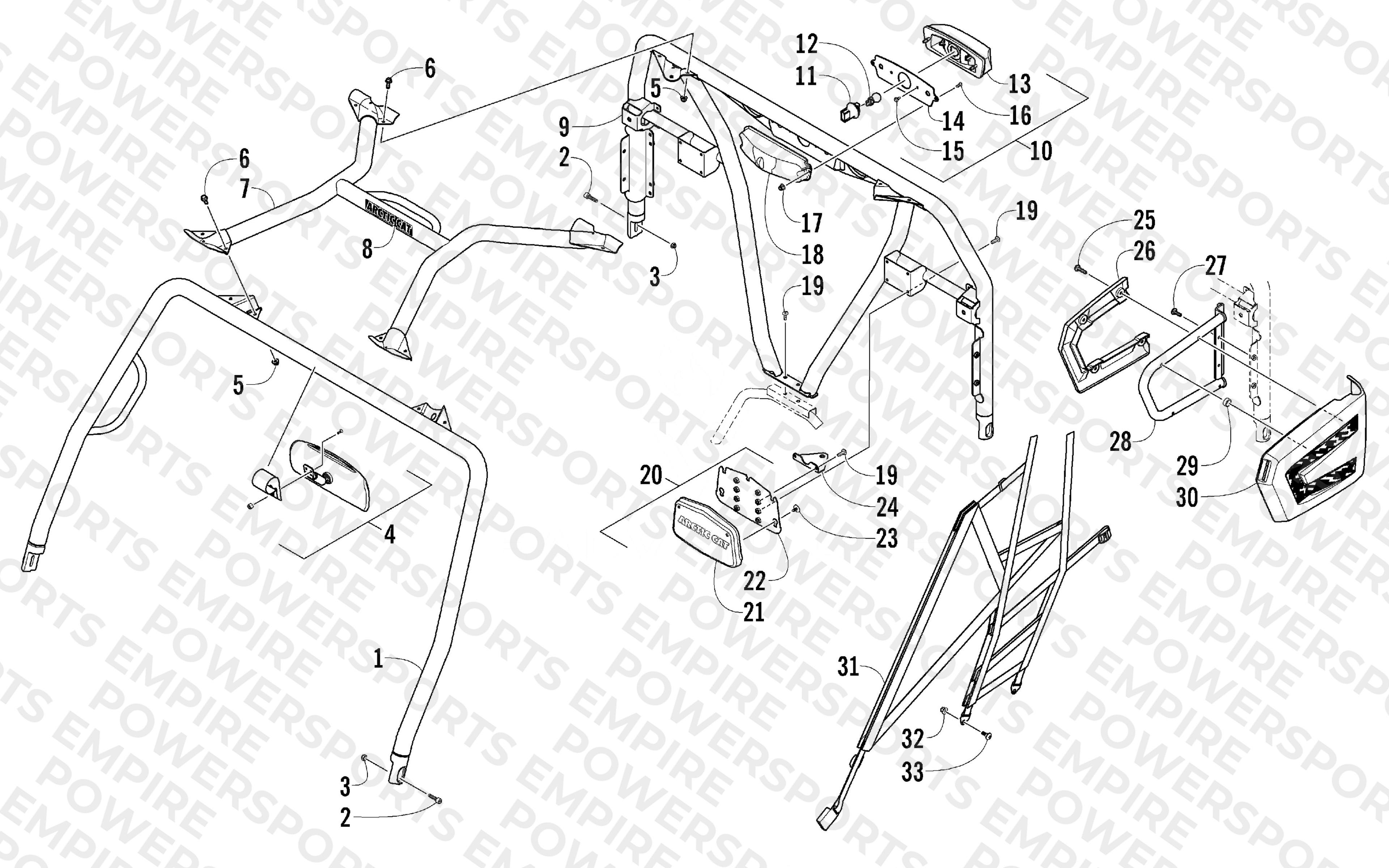 ROPS AND TAILLIGHT ASSEMBLY