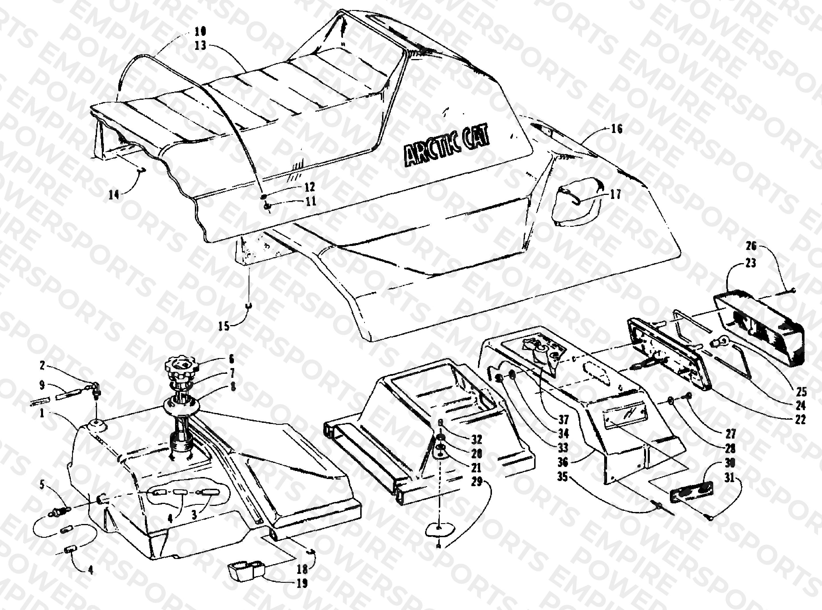 GAS TANK, SEAT, AND TAILLIGHT ASSEMBLIES