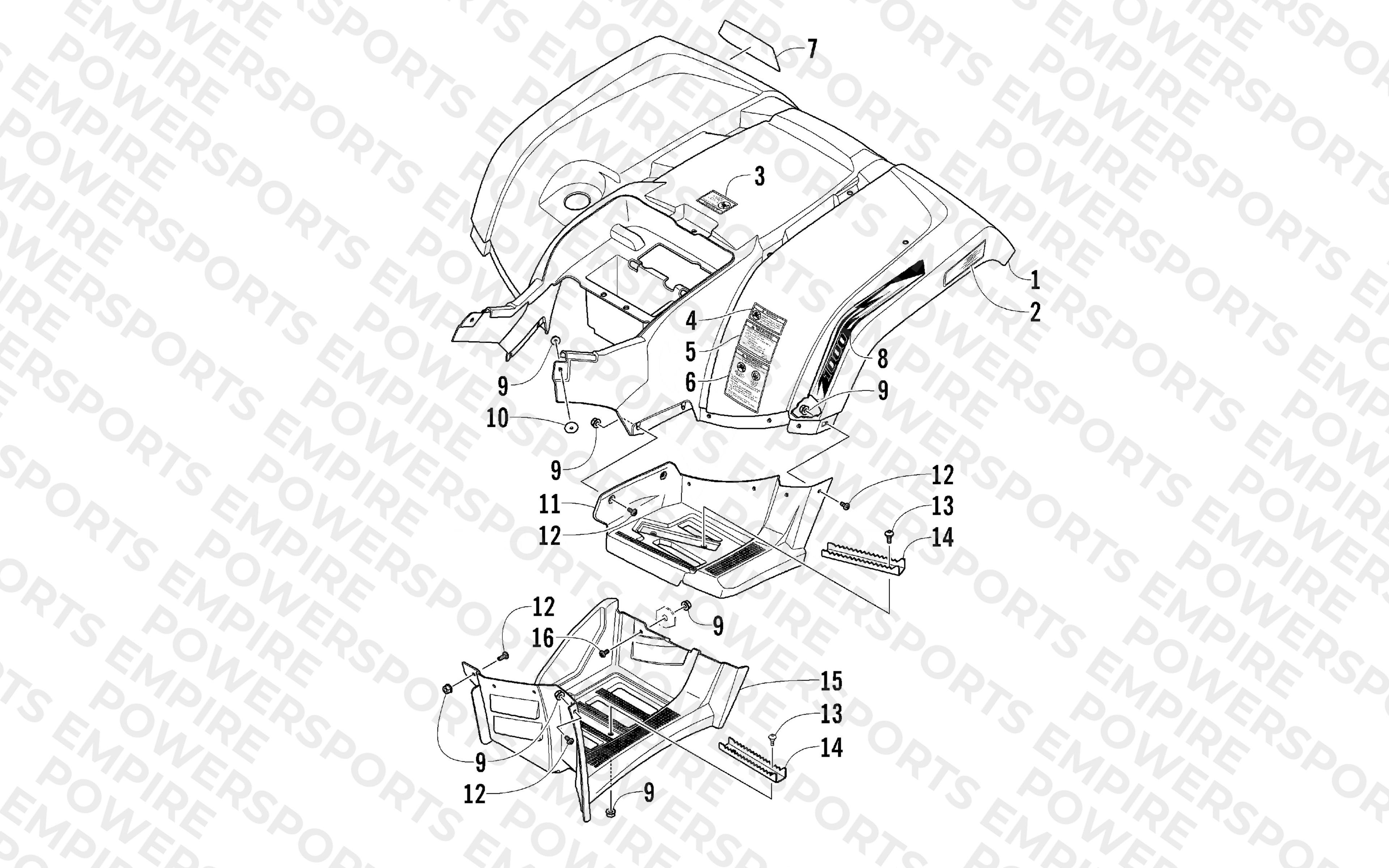 REAR BODY PANEL AND FOOTWELL ASSEMBLIES