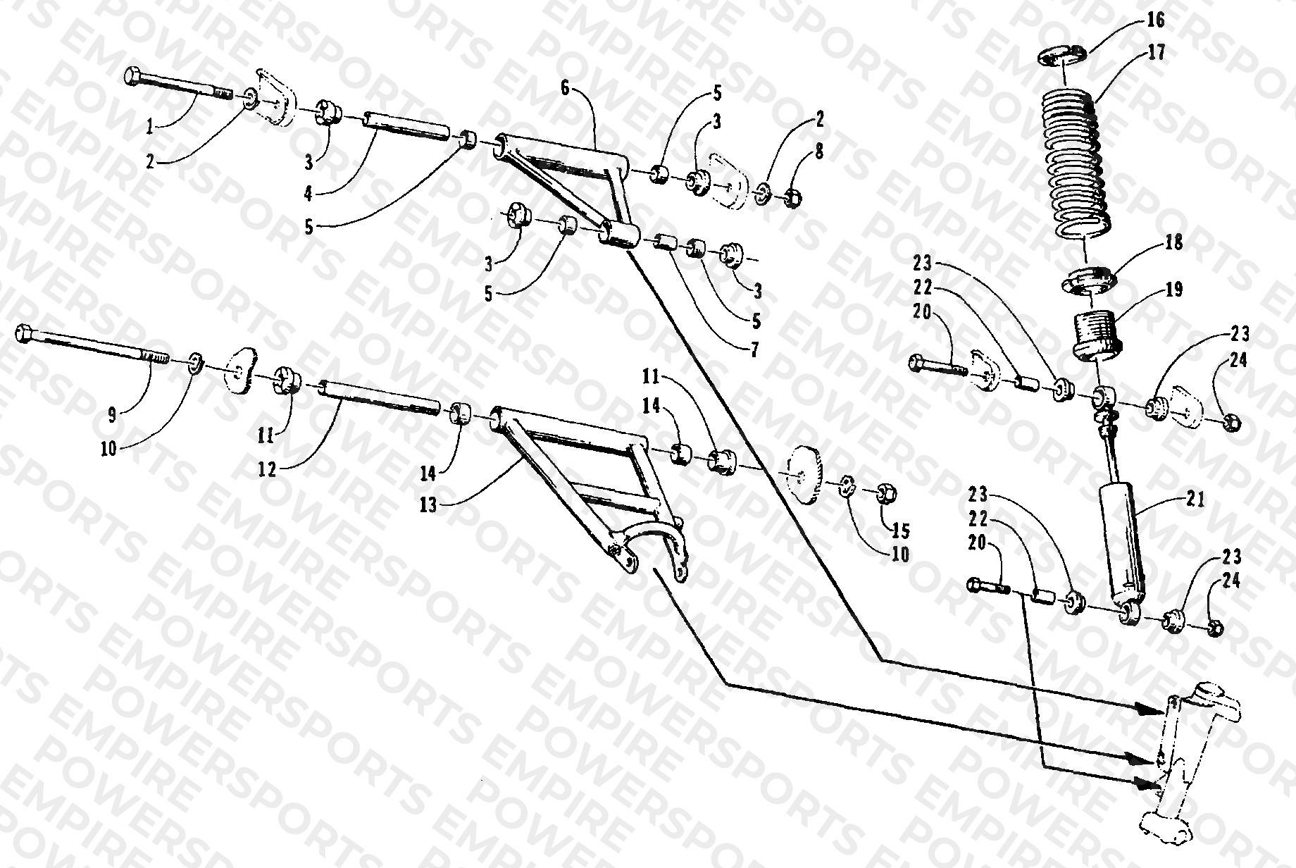 FRONT ARMS AND SHOCK ABSORBER ASSEMBLY