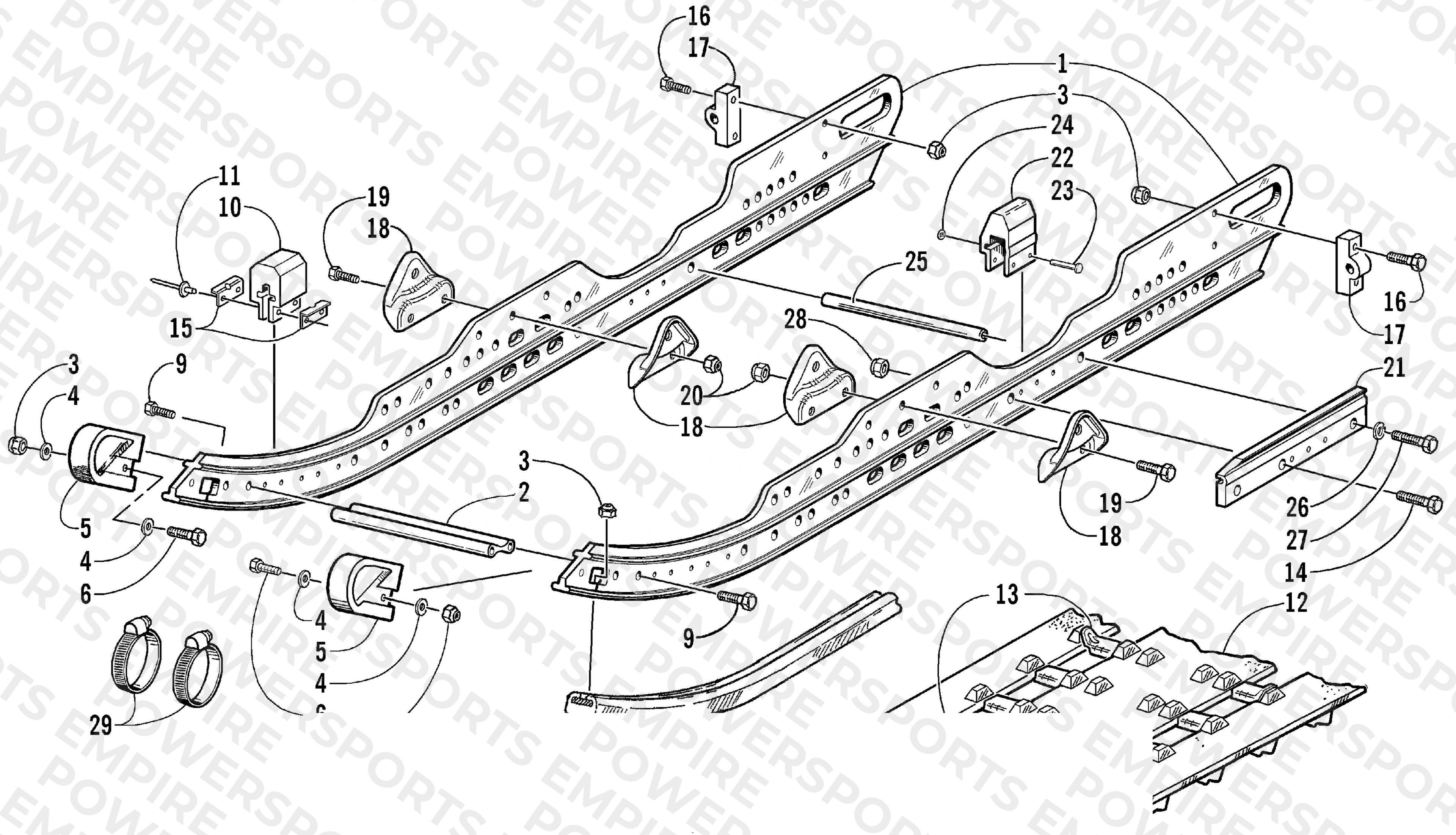 SLIDE RAIL AND TRACK ASSEMBLY (LE)