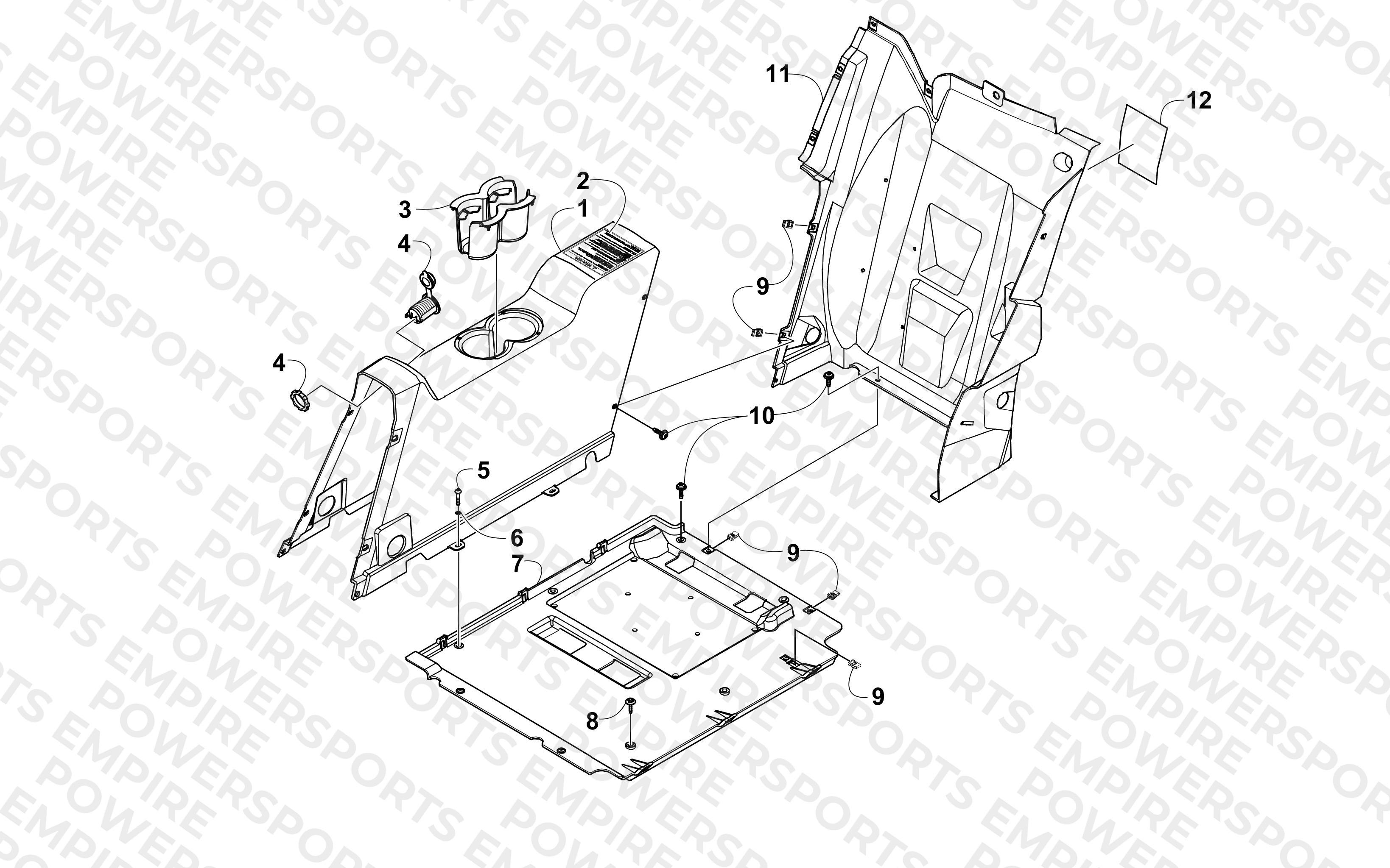 REAR CONSOLE AND FLOOR PANEL ASSEMBLY