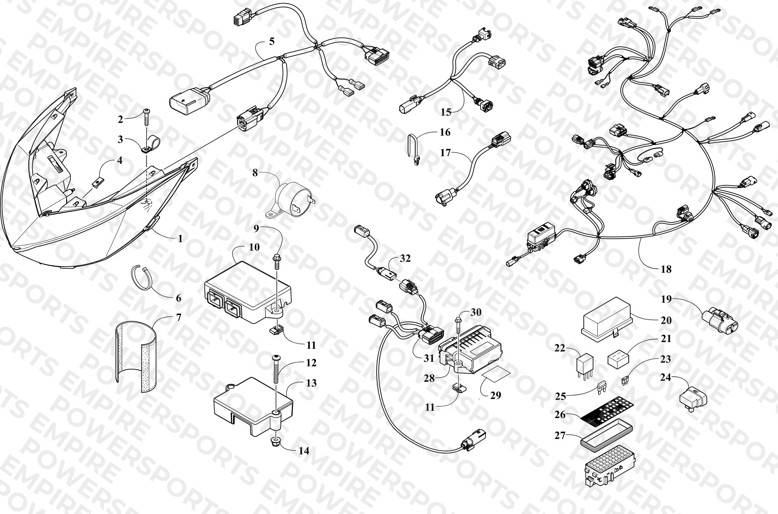 HEADLIGHT AND WIRING ASSEMBLIES