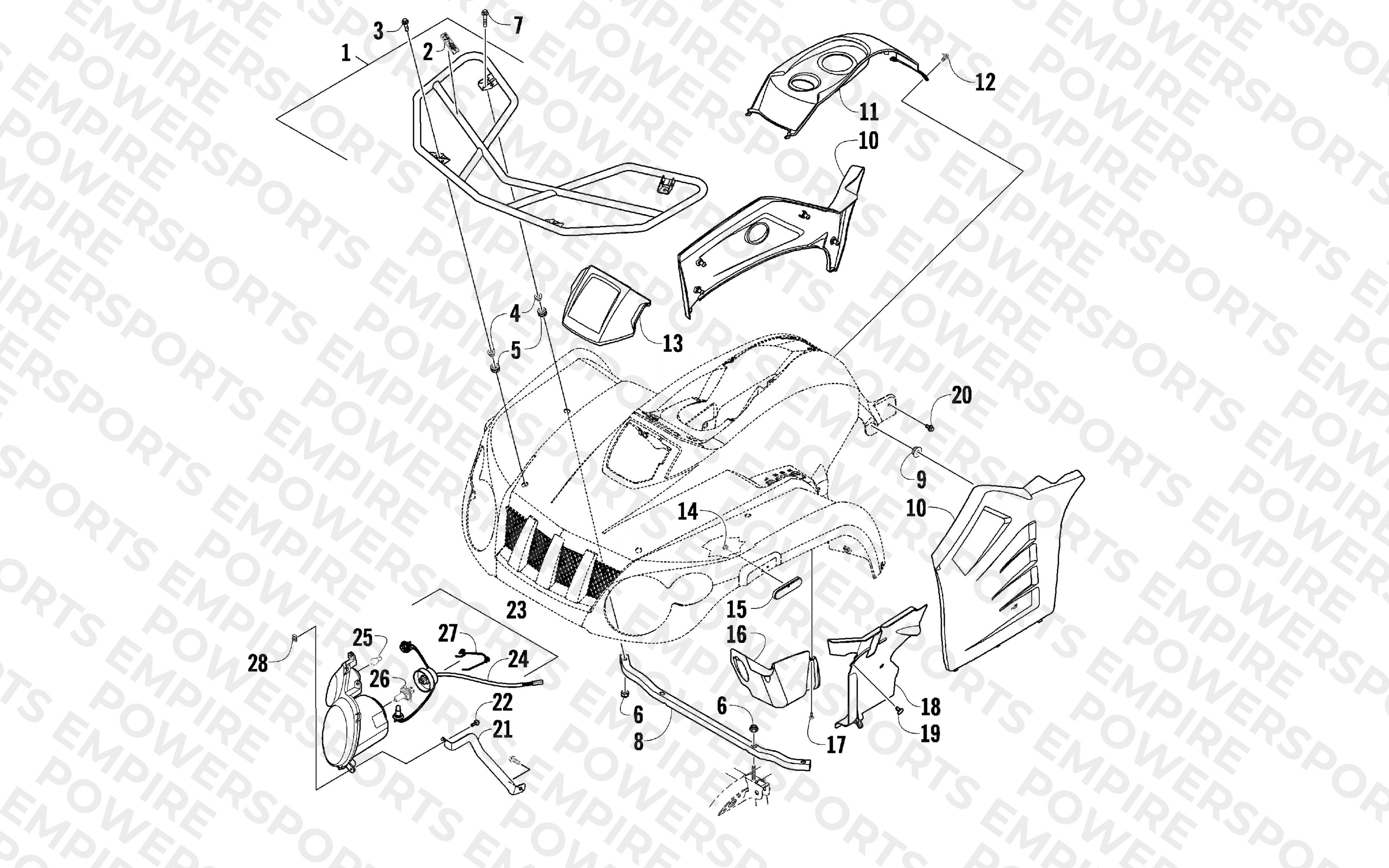 FRONT RACK AND HEADLIGHT ASSEMBLY