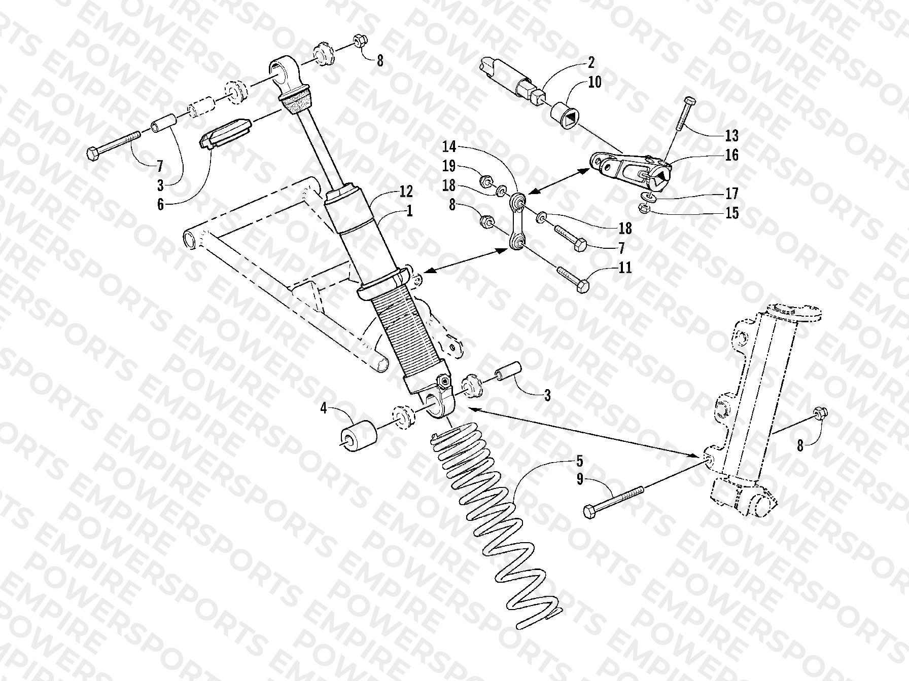 SHOCK ABSORBER AND SWAY BAR ASSEMBLY